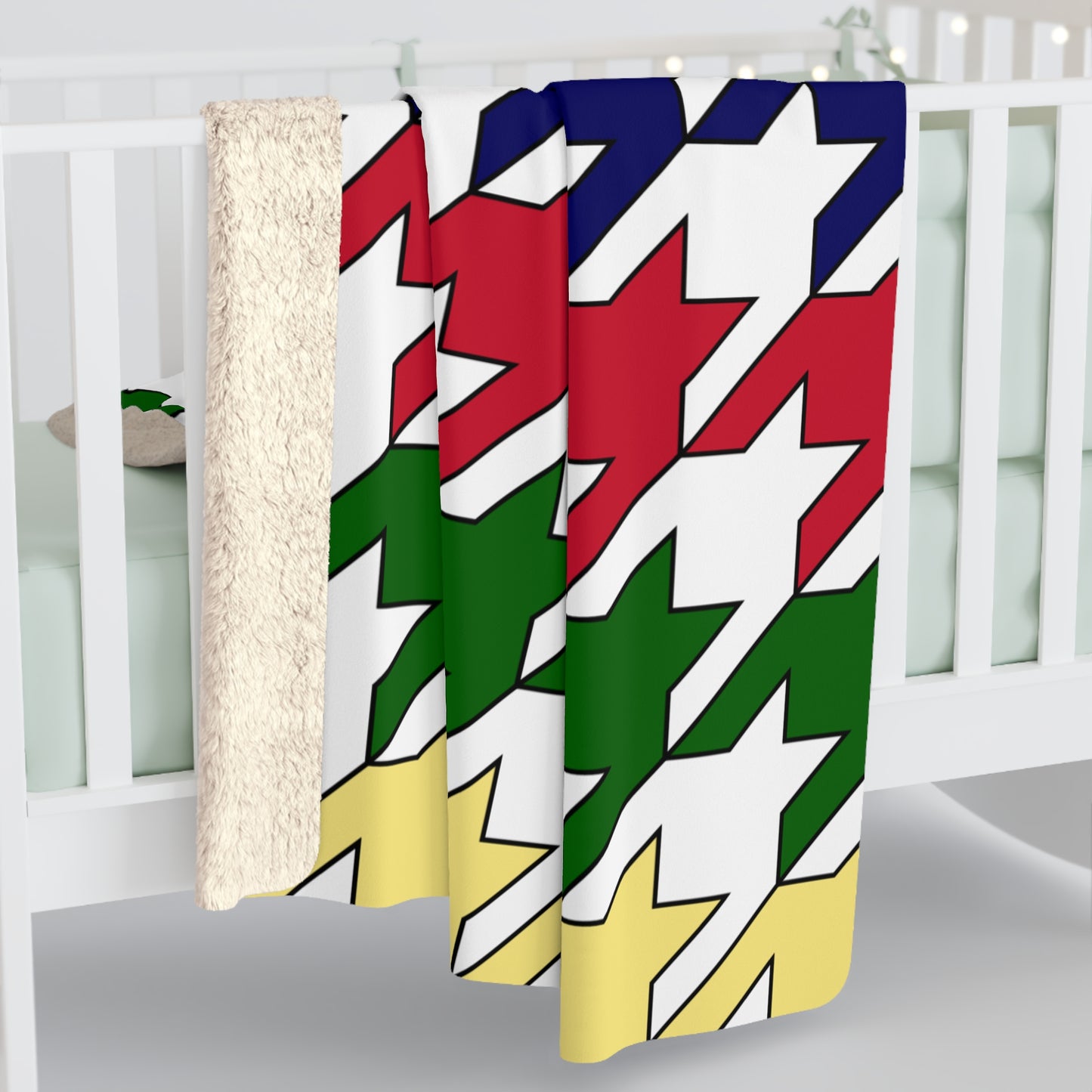 Diego Garcia Retro Houndstooth Blanket Throw