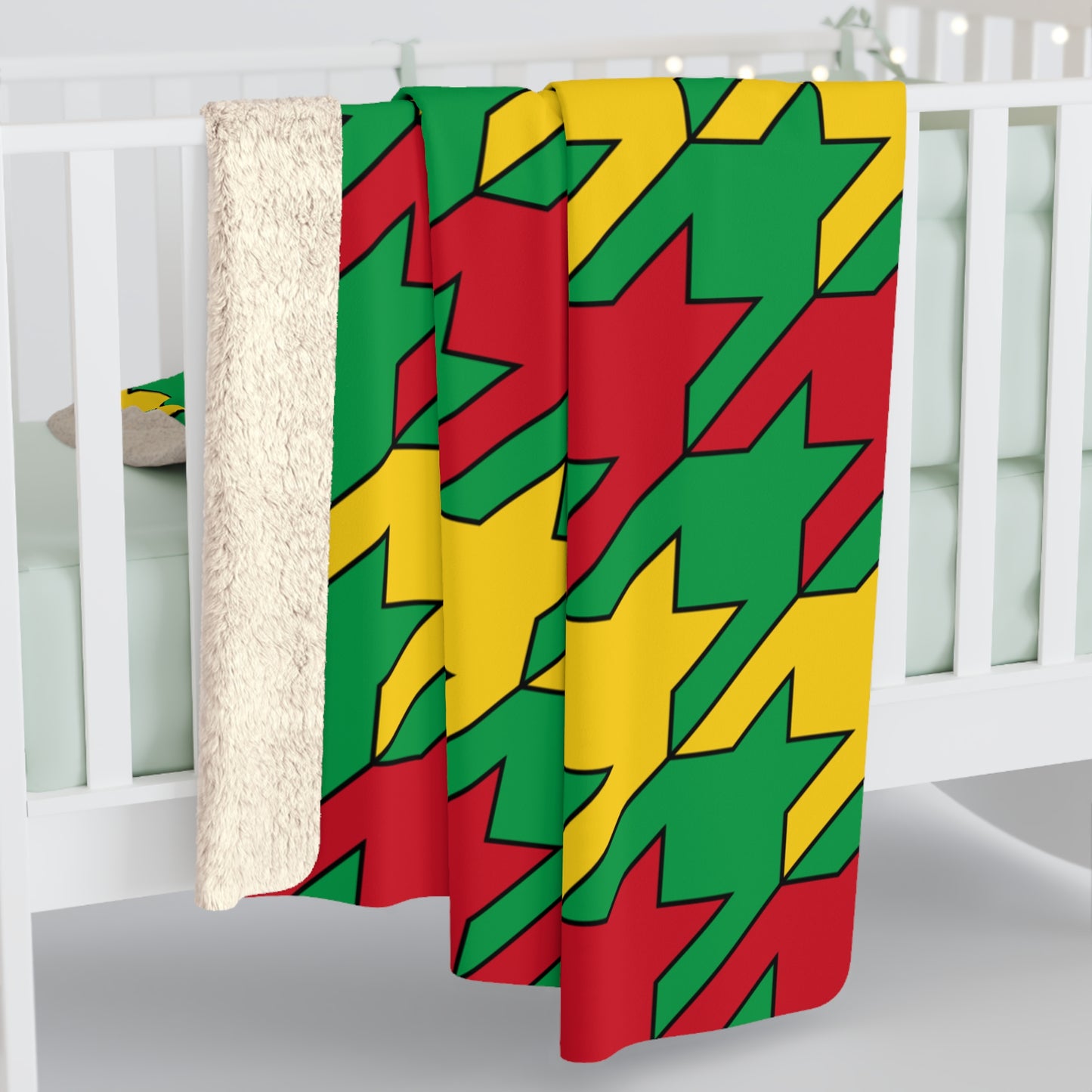 Guinea Bissau Retro Houndstooth Blanket Throw
