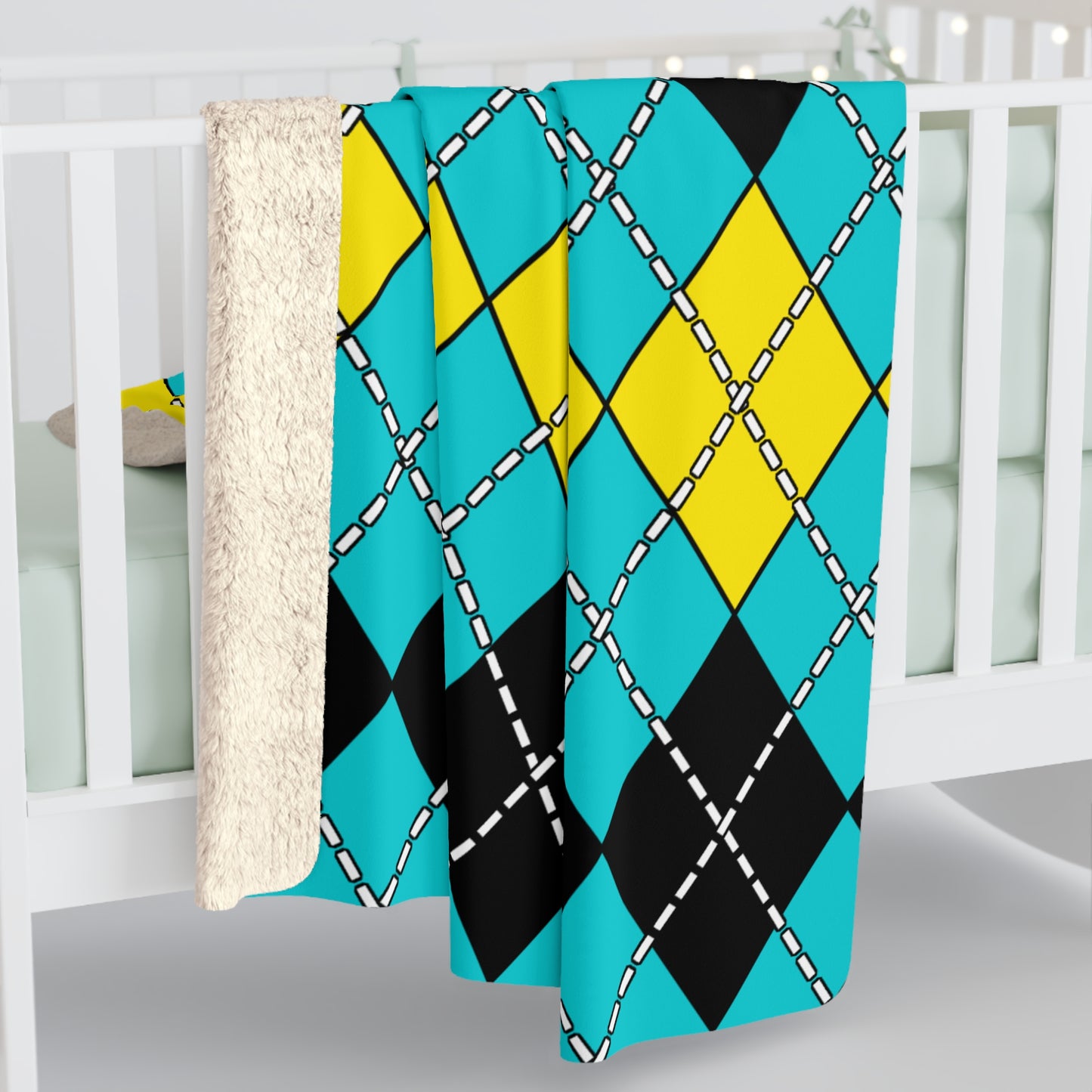 Bahamas Retro Argyle Blanket Throw