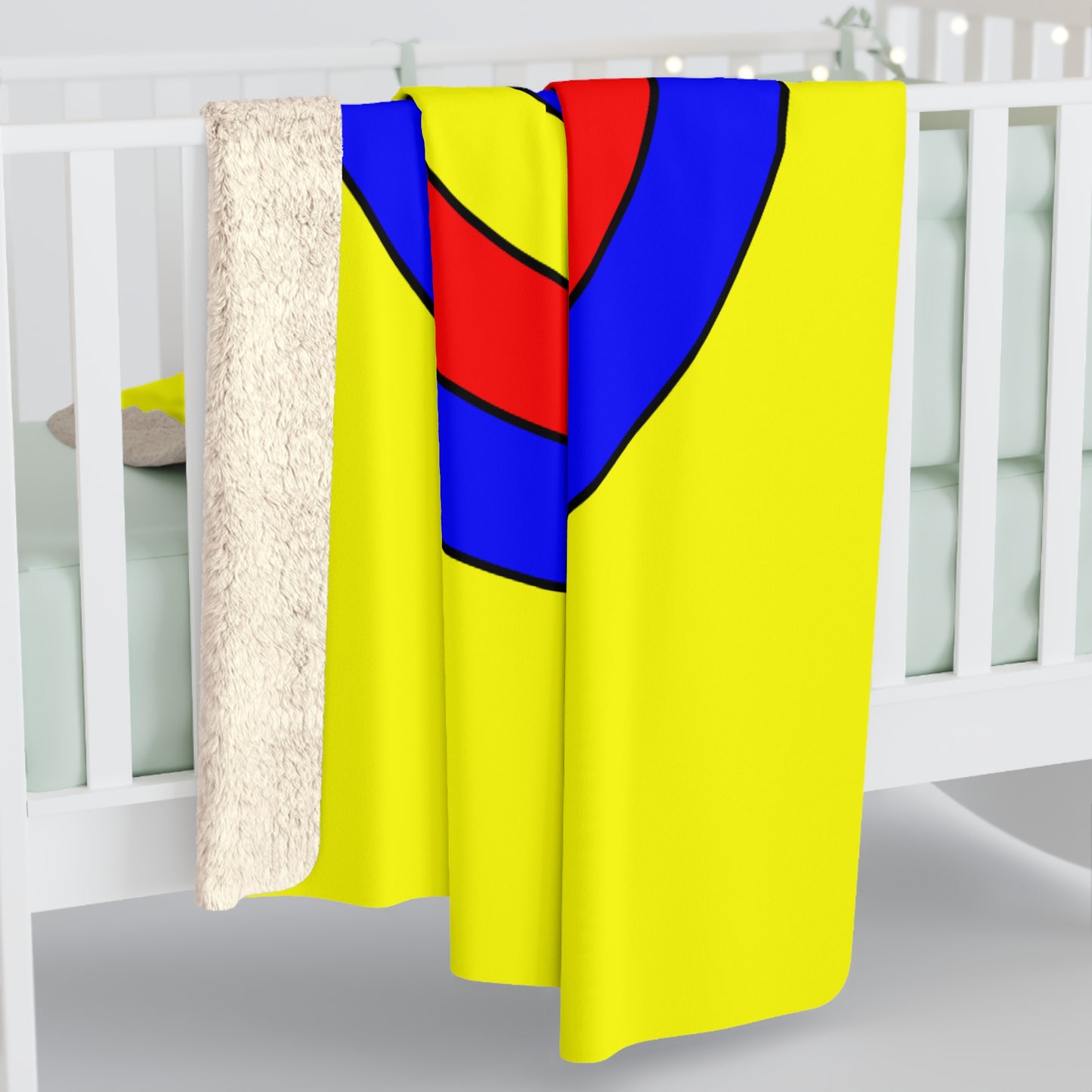 Yellow, Blue, Red Retro Target Blanket Throw