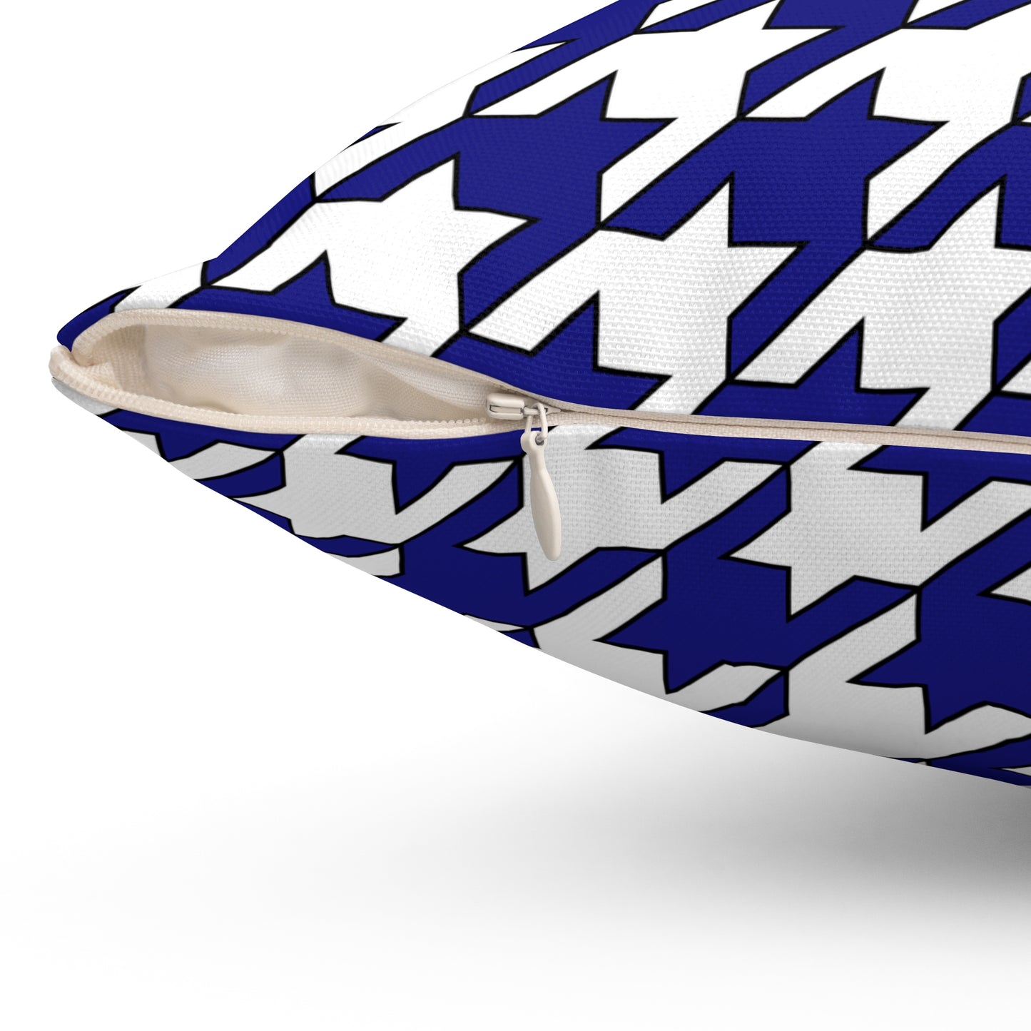 Navy Blue, White Retro Houndstooth Cushion Pillow