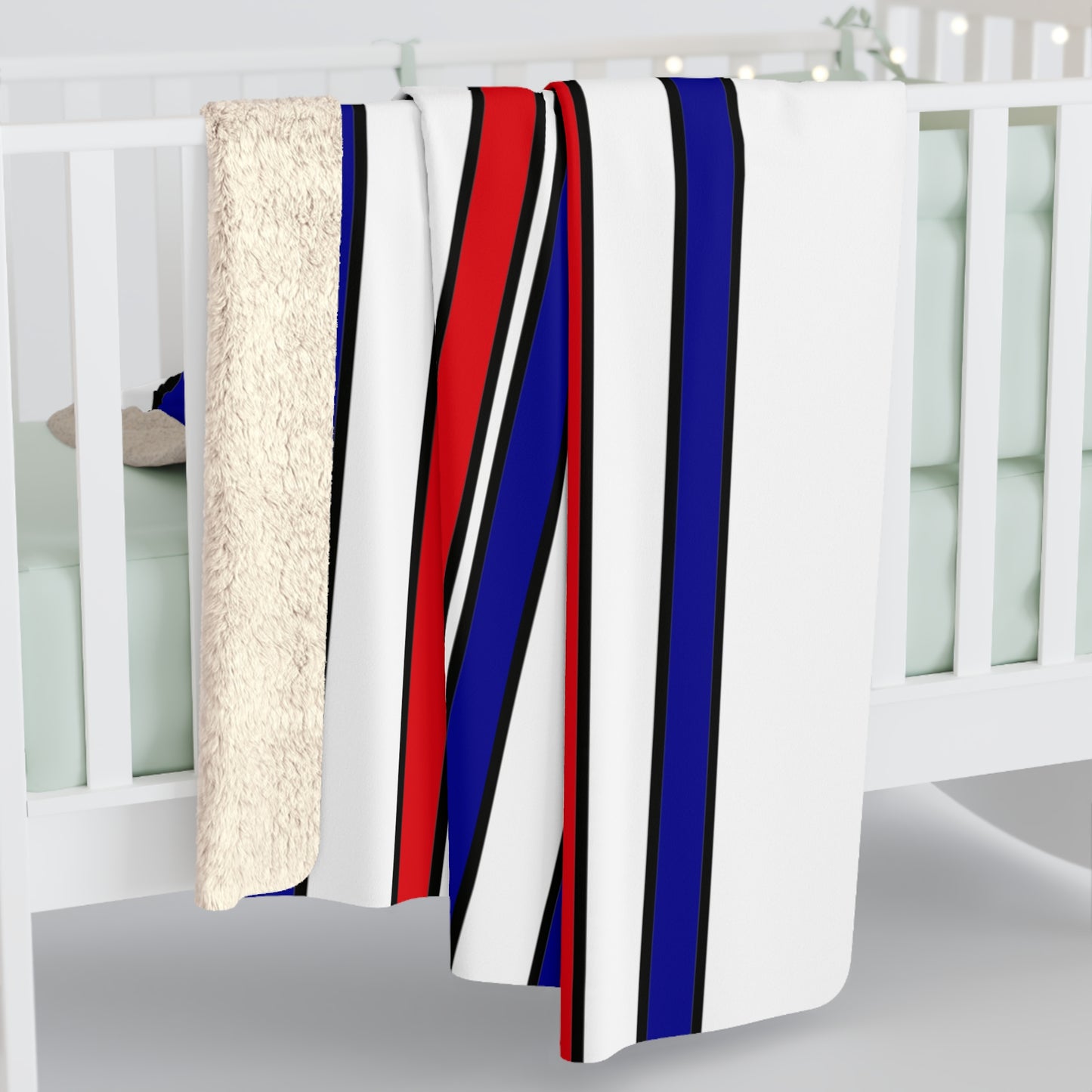 France Retro Stripes Blanket Throw