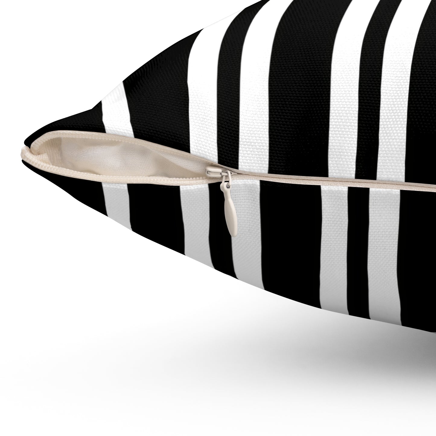 Black, White Retro Stripes Cushion Pillow