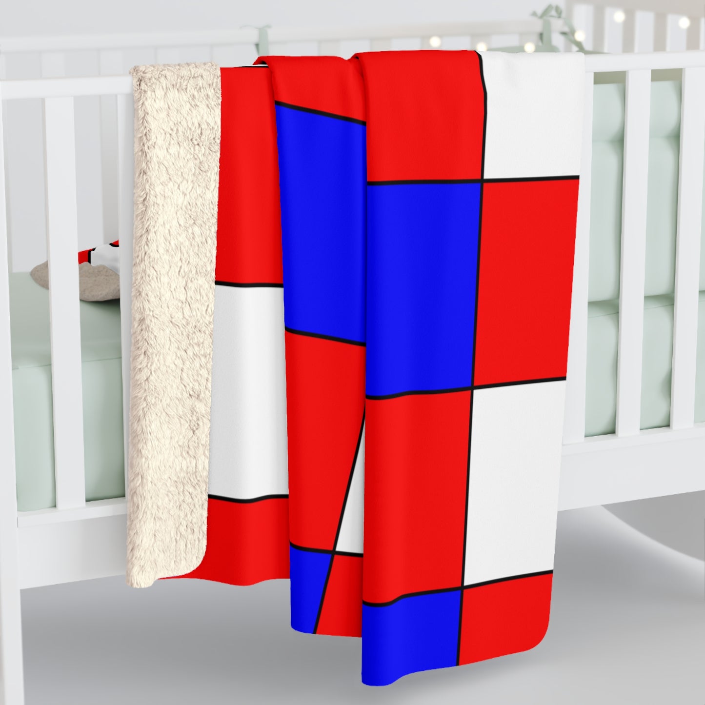 Red, White, Blue Retro Check Blanket Throw