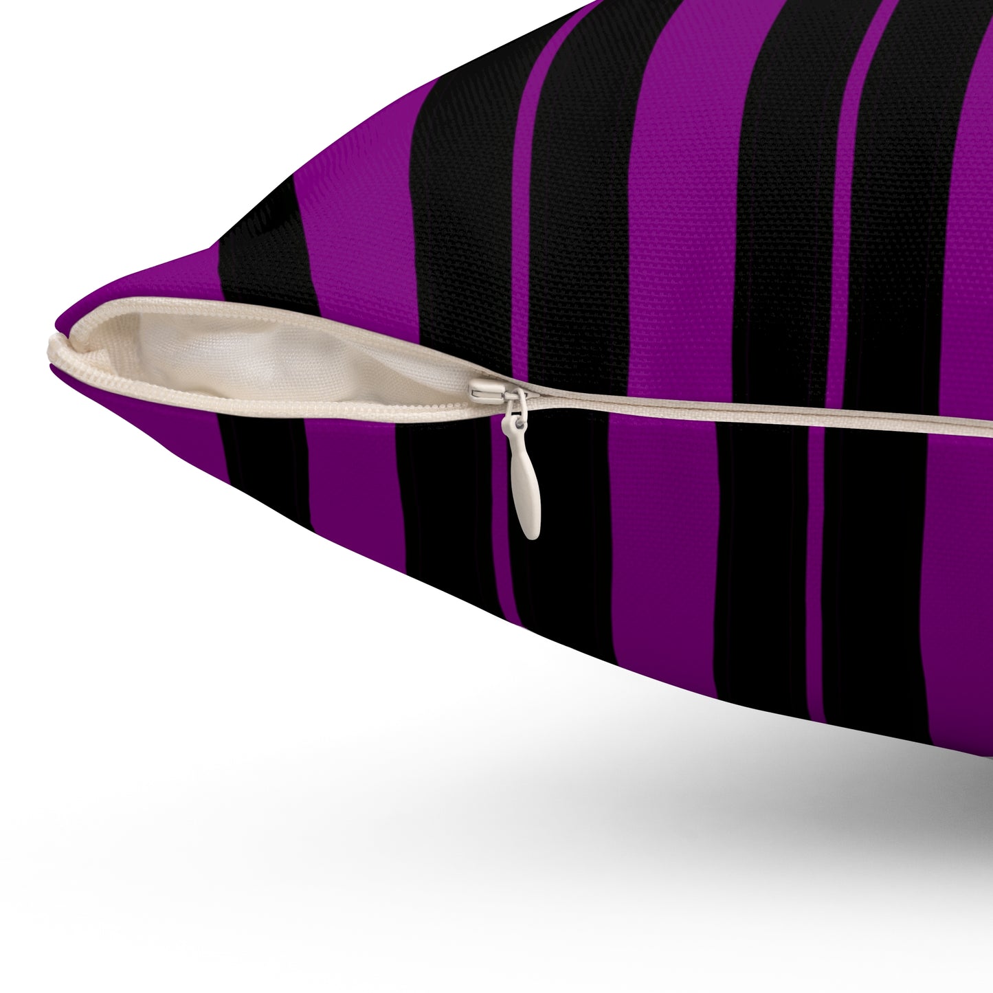 Purple, Black Retro Stripes Cushion Pillow