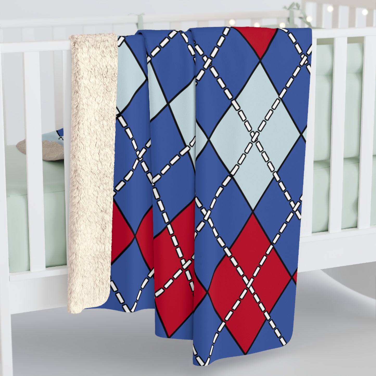 Guam Retro Argyle Blanket Throw