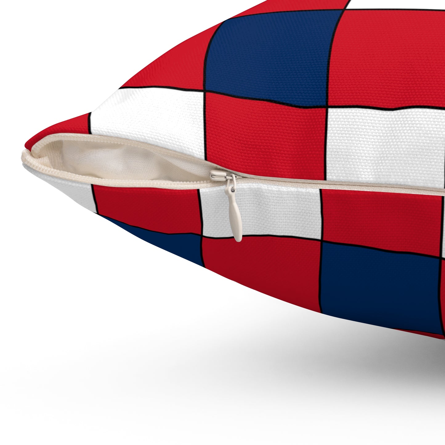Dominican Republic Retro Check Cushion Pillow