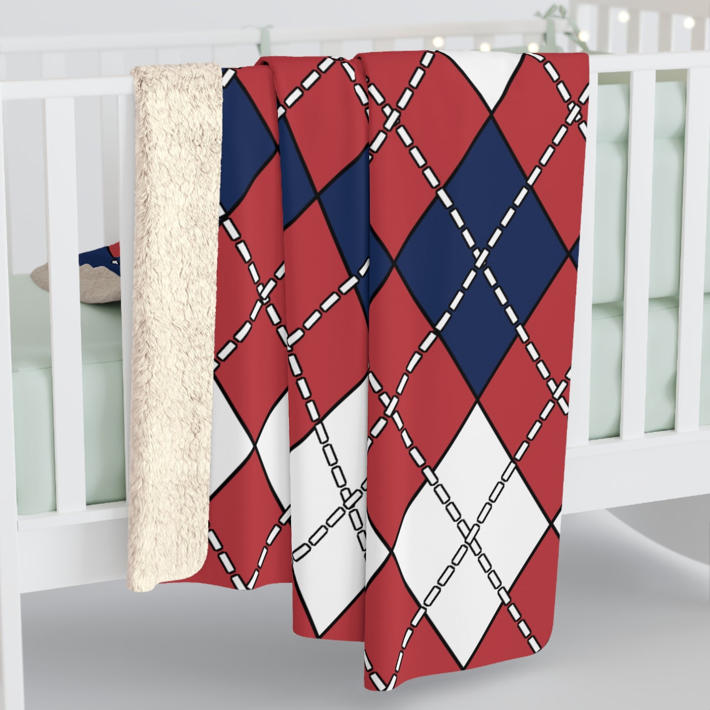 United States Minor Outlying Islands Retro Argyle Blanket Throw