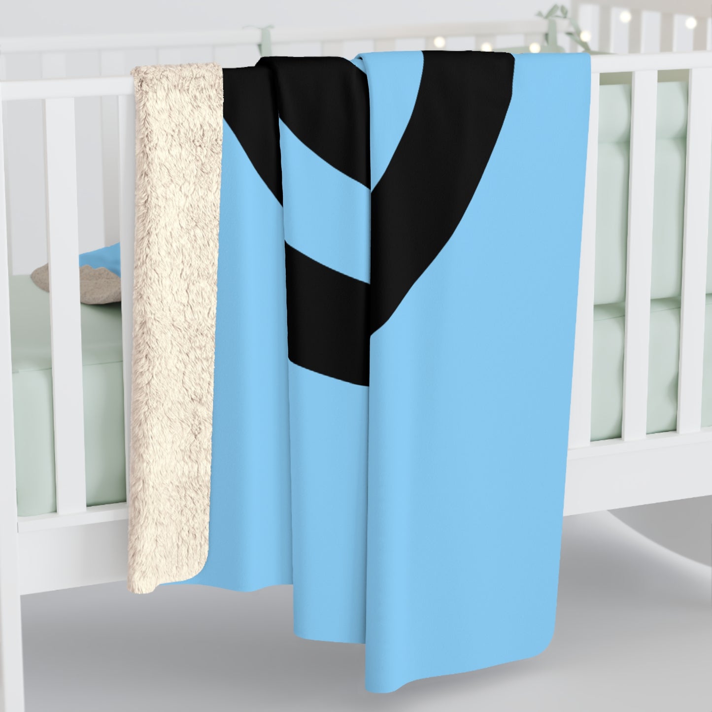 Light Blue, Black Retro Target Blanket Throw