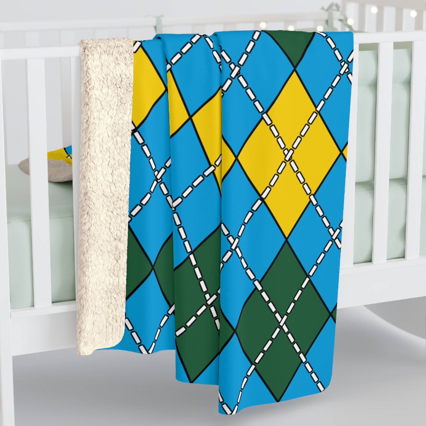Rwanda Retro Argyle Blanket Throw