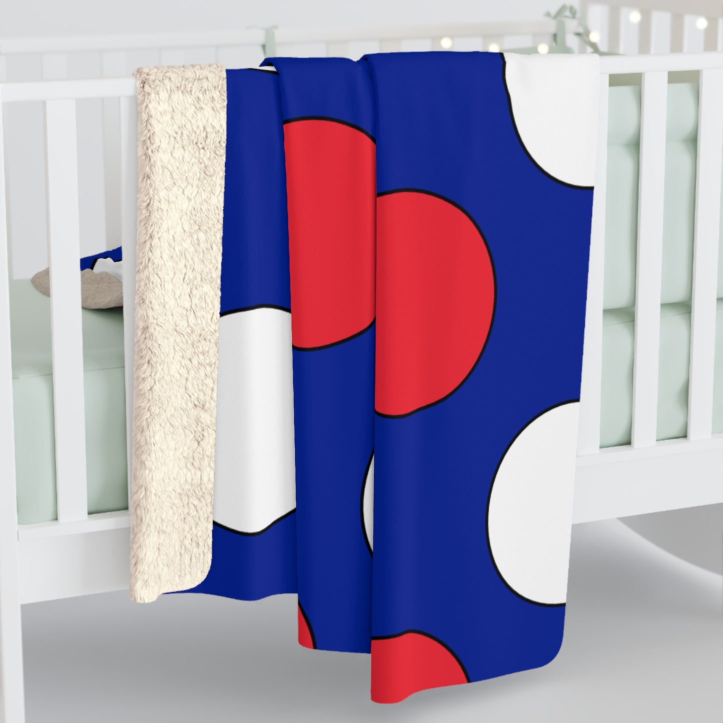 French Southern Territories Retro Polka Dots Blanket Throw