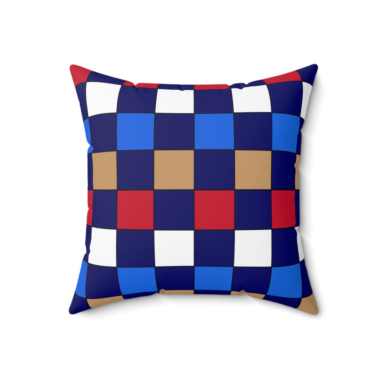 Tristan Da Cunha Retro Check Cushion Pillow