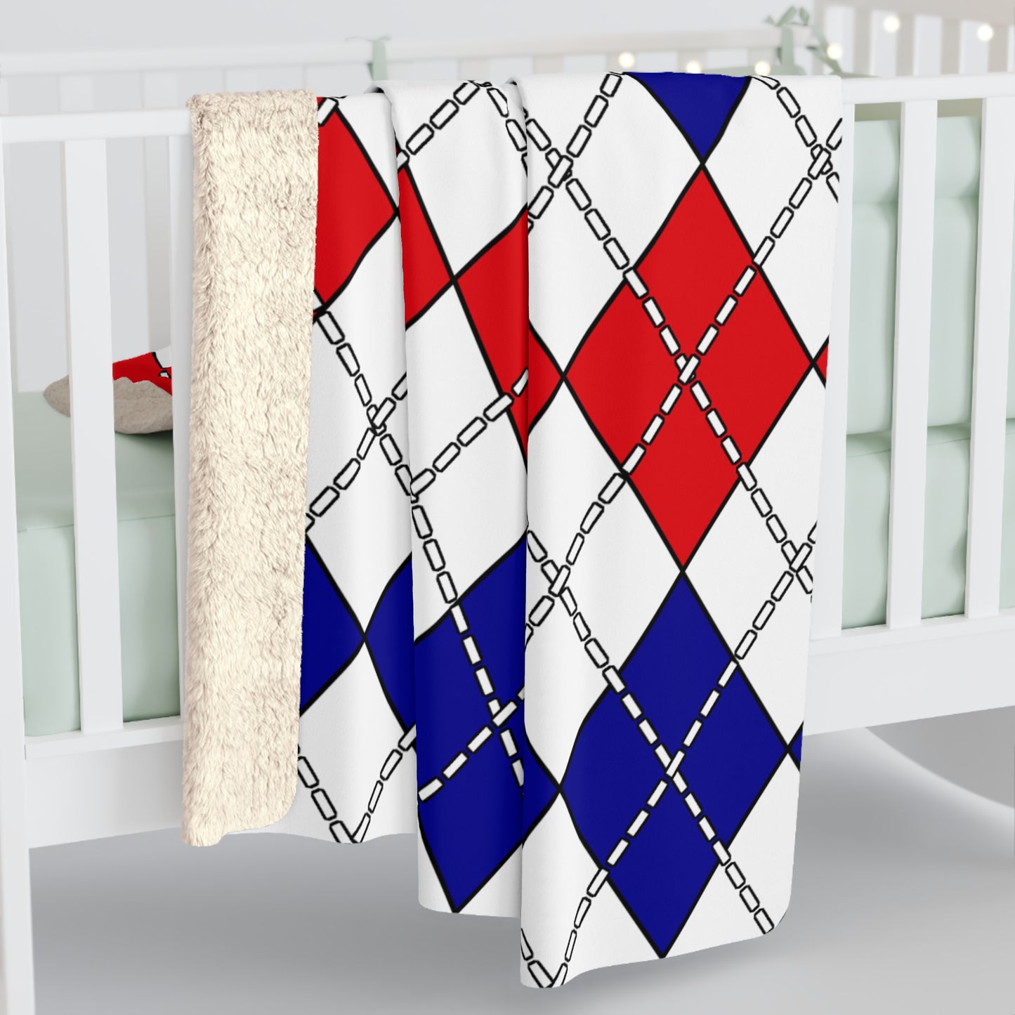 Saint Barthelemy Retro Argyle Blanket Throw