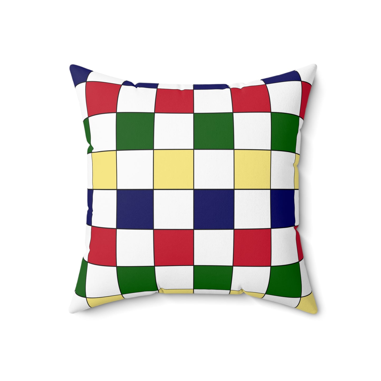 British Indian Ocean Territory Retro Check Cushion Pillow