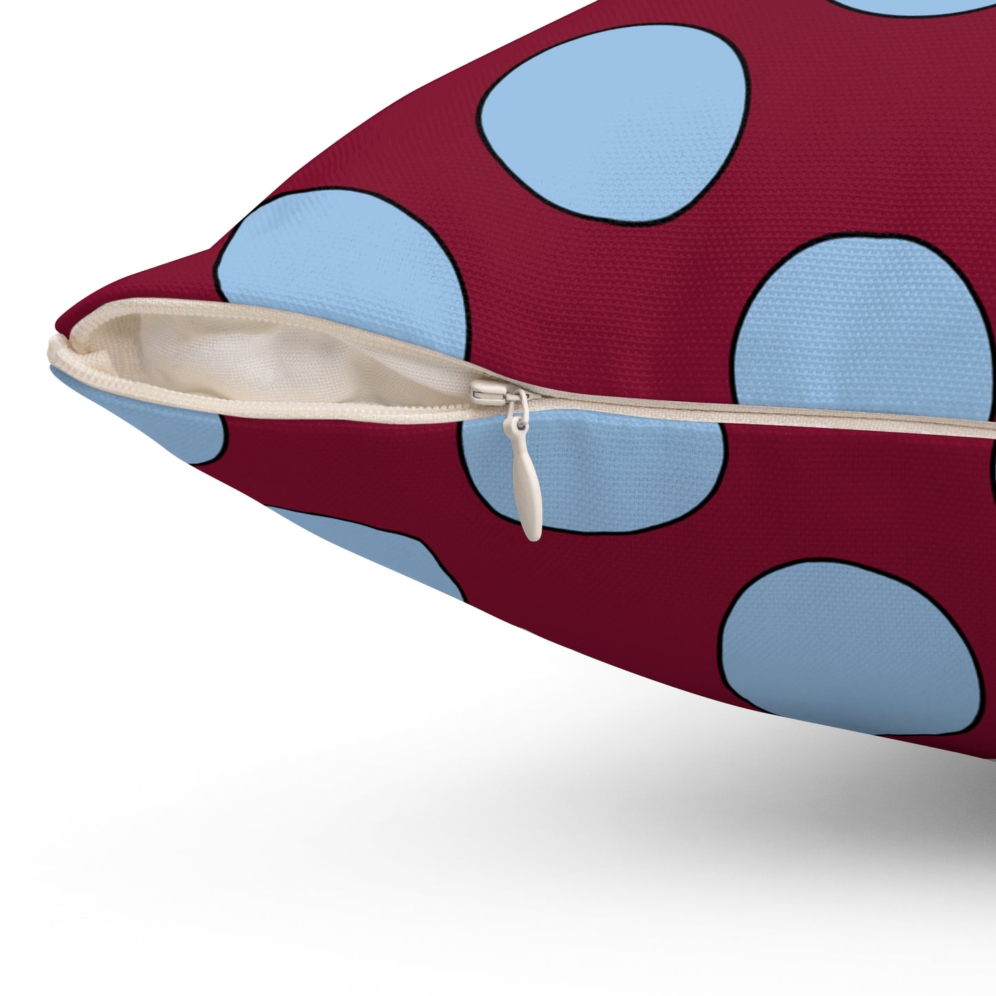 Claret, Blue Retro Polka Cushion Pillow