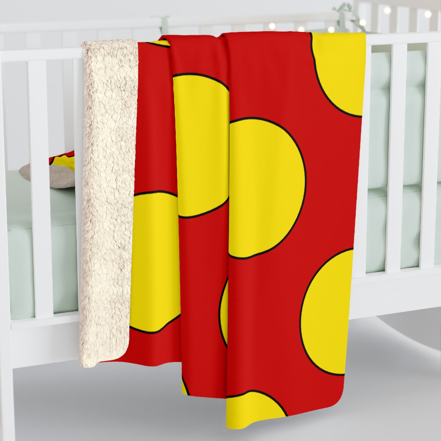 North Macedonia Retro Polka Dots Blanket Throw