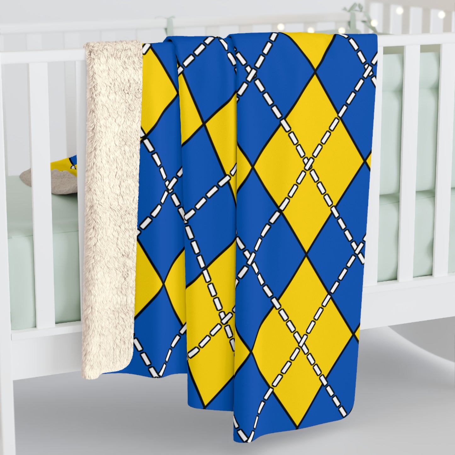 Ukraine Retro Argyle Blanket Throw