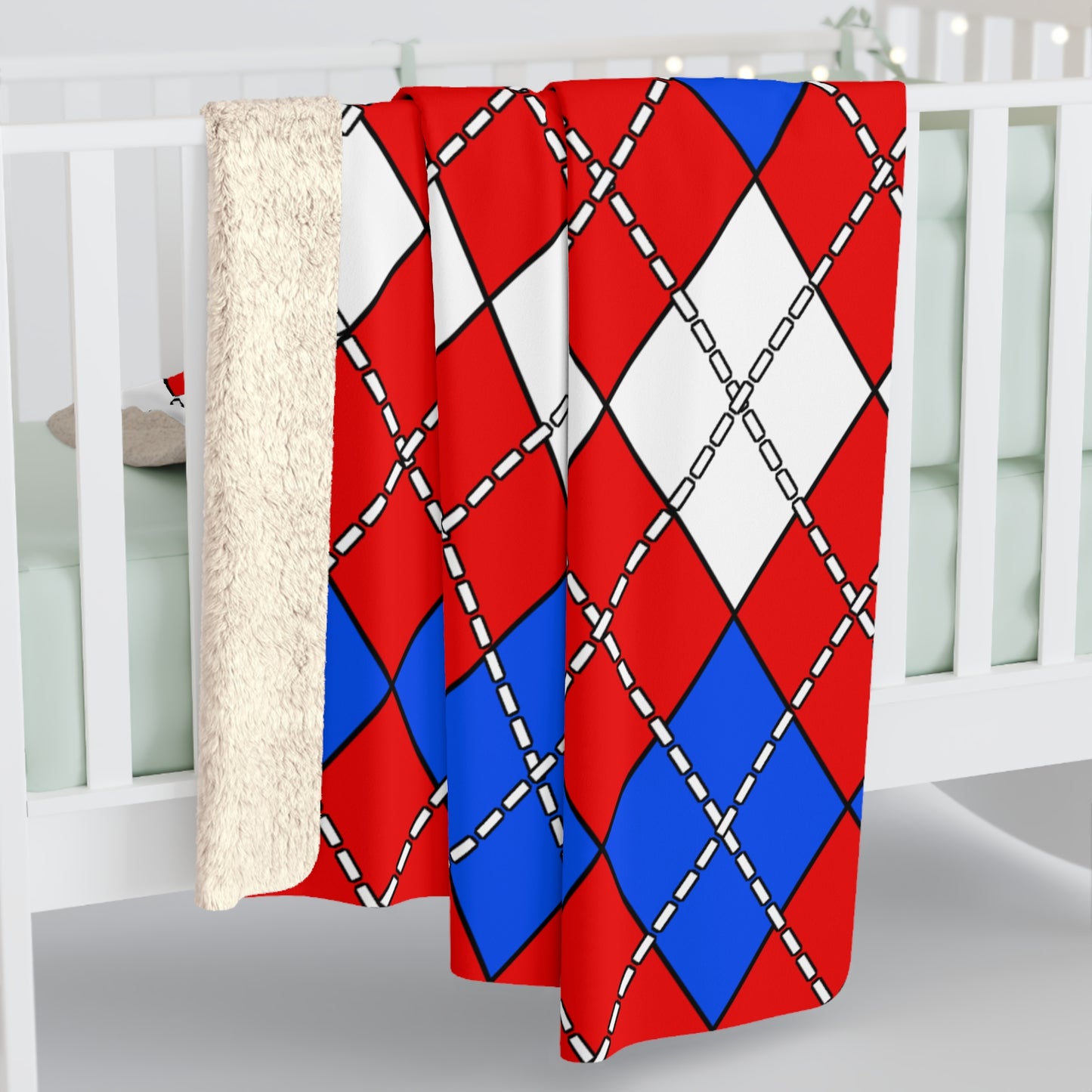 Puerto Rico Retro Argyle Blanket Throw