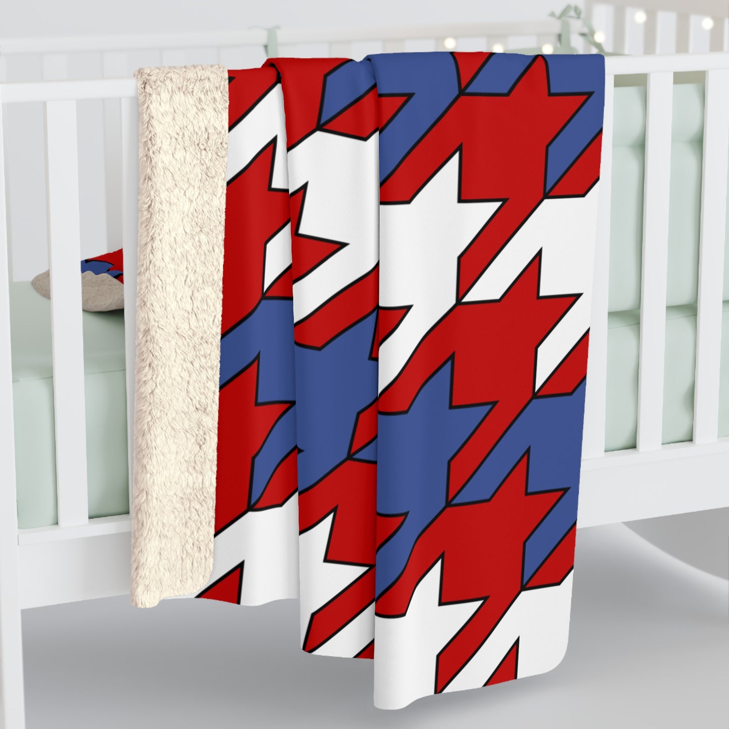 Democratic Peoples Republic Of Korea Retro Houndstooth Blanket Throw