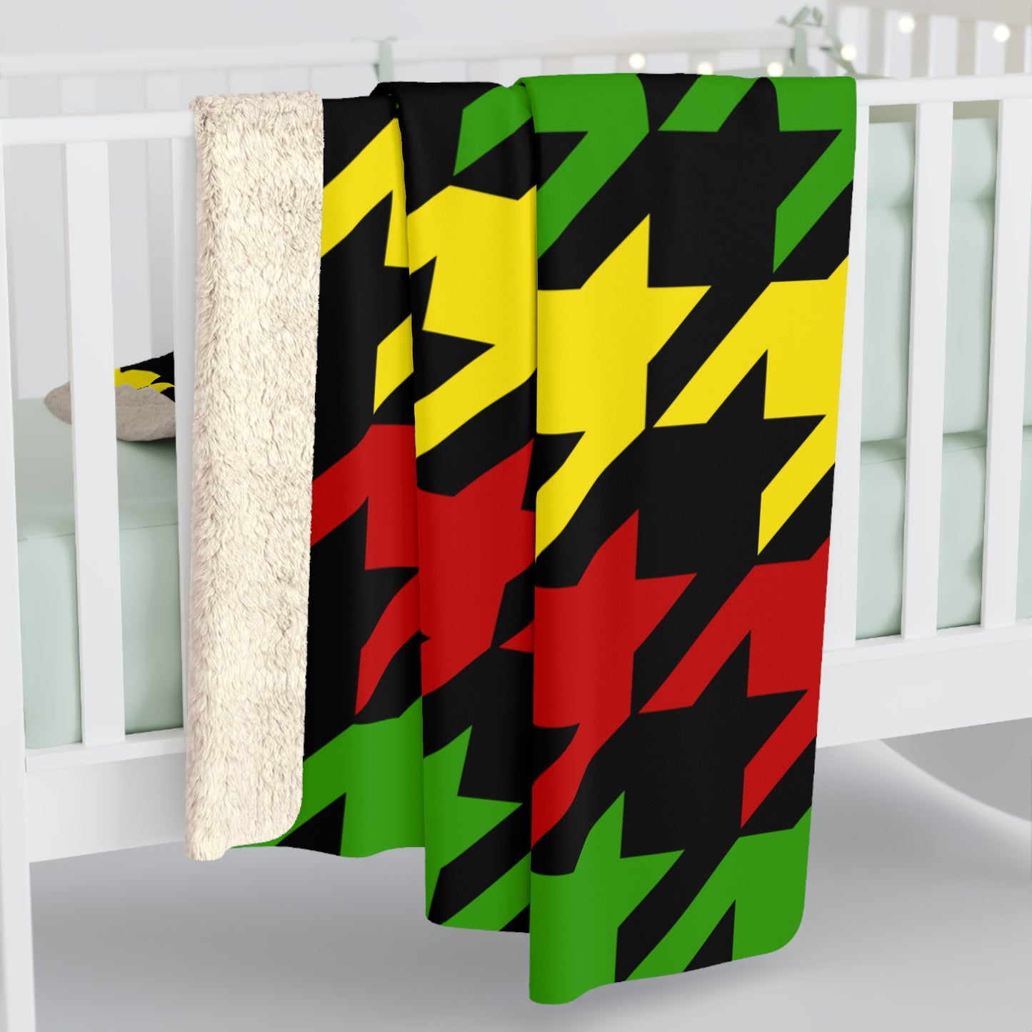 Saint Kitts And Nevis Retro Houndstooth Blanket Throw