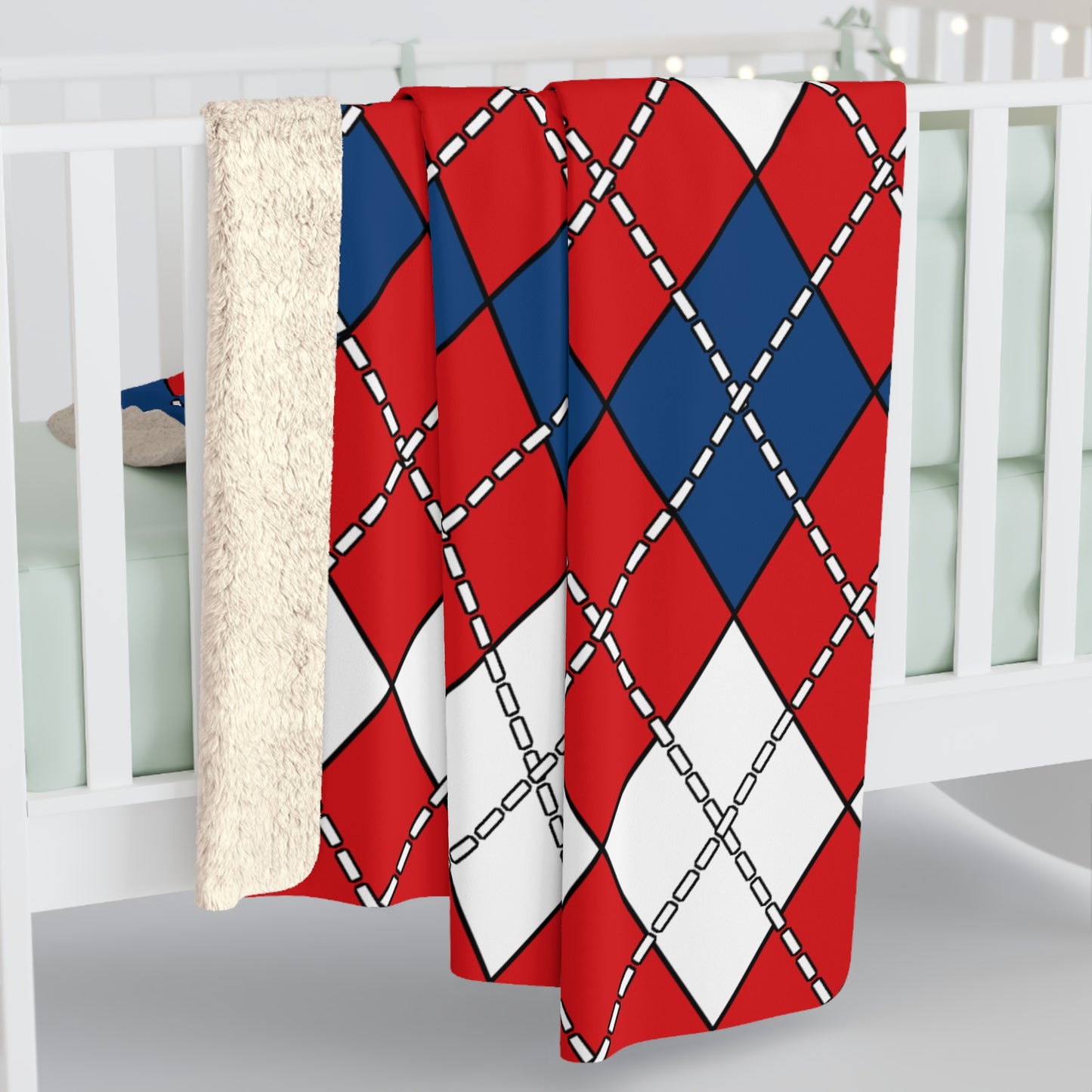 Czechia Retro Argyle Blanket Throw