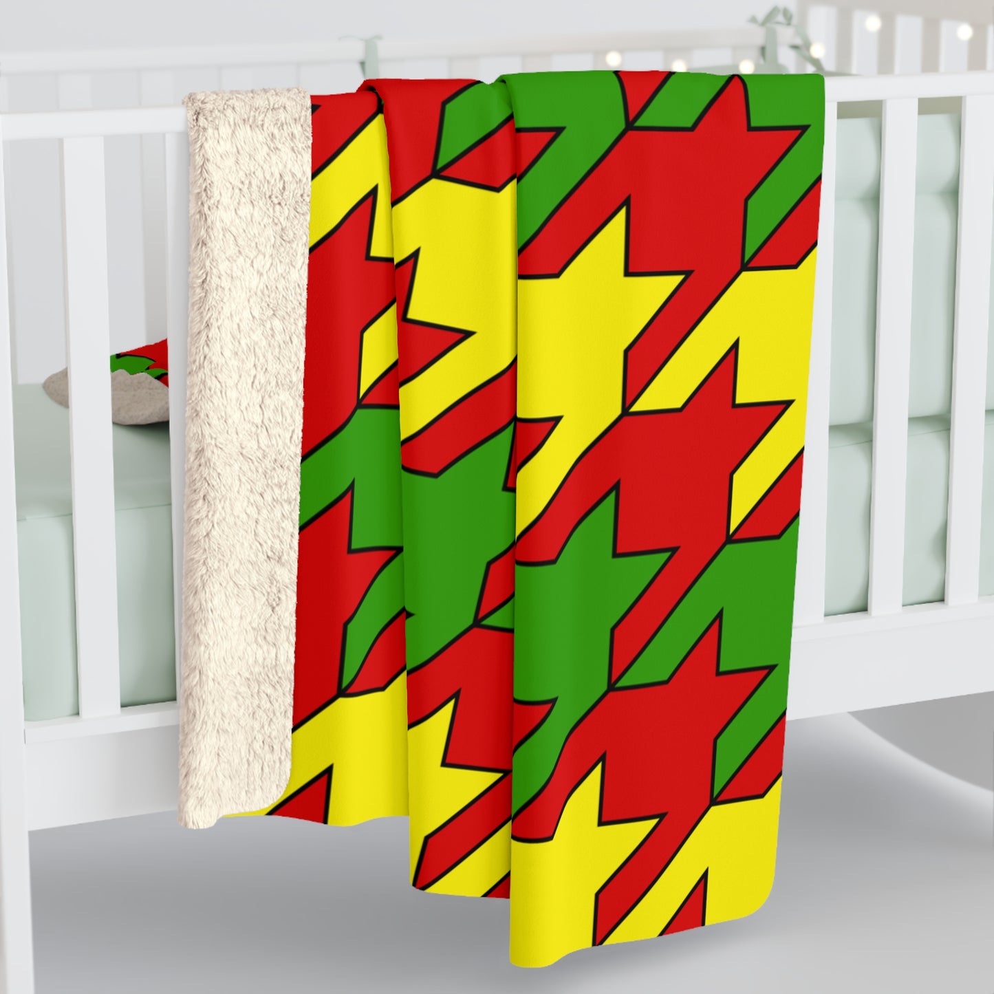 Burkina Faso Retro Houndstooth Blanket Throw