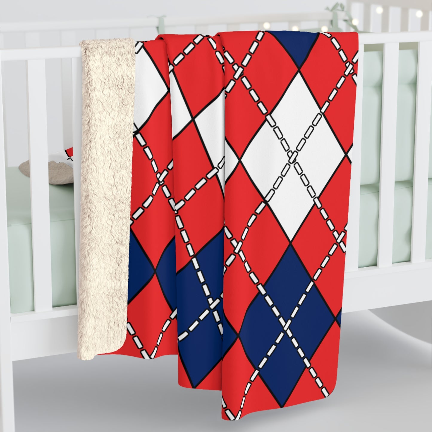 Svalbard And Jan Mayen Retro Argyle Blanket Throw