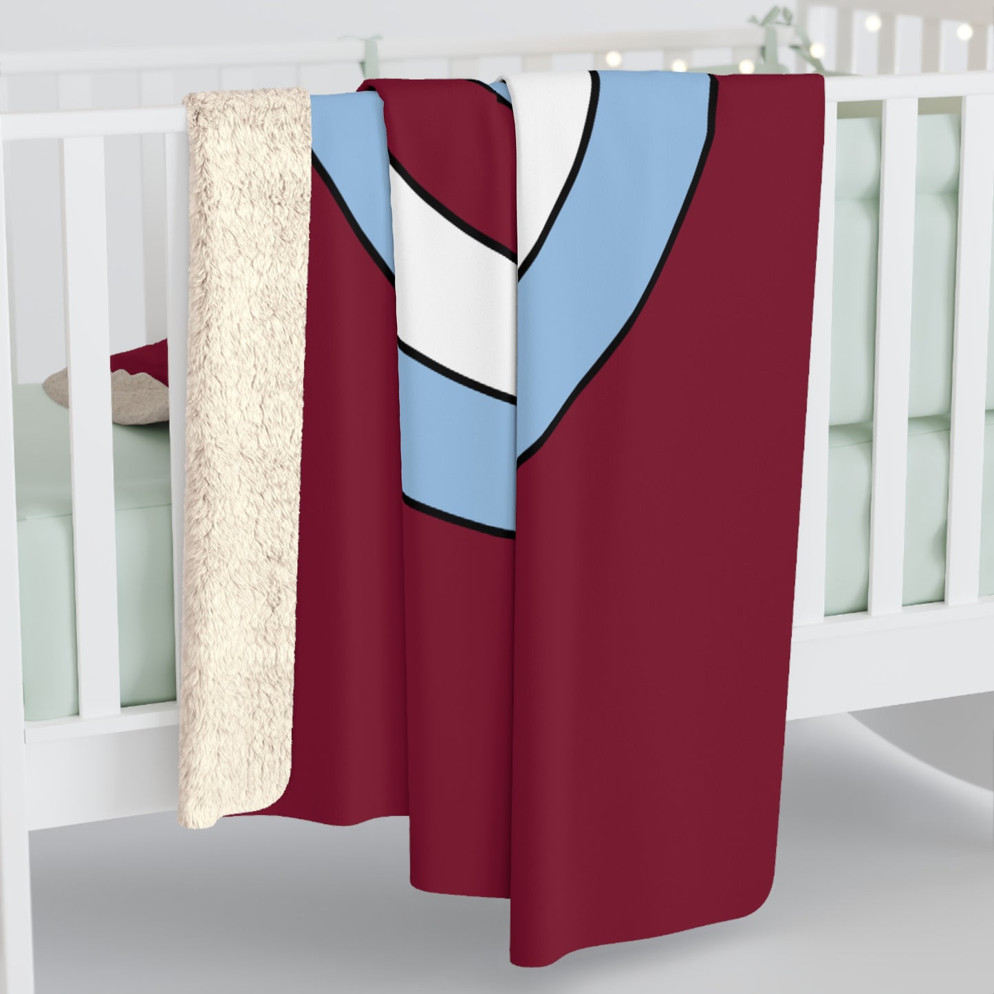 Claret, Blue, White Retro Target Blanket Throw