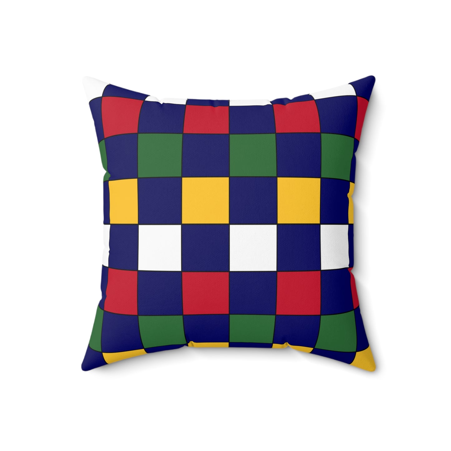 British Virgin Islands Retro Check Cushion Pillow