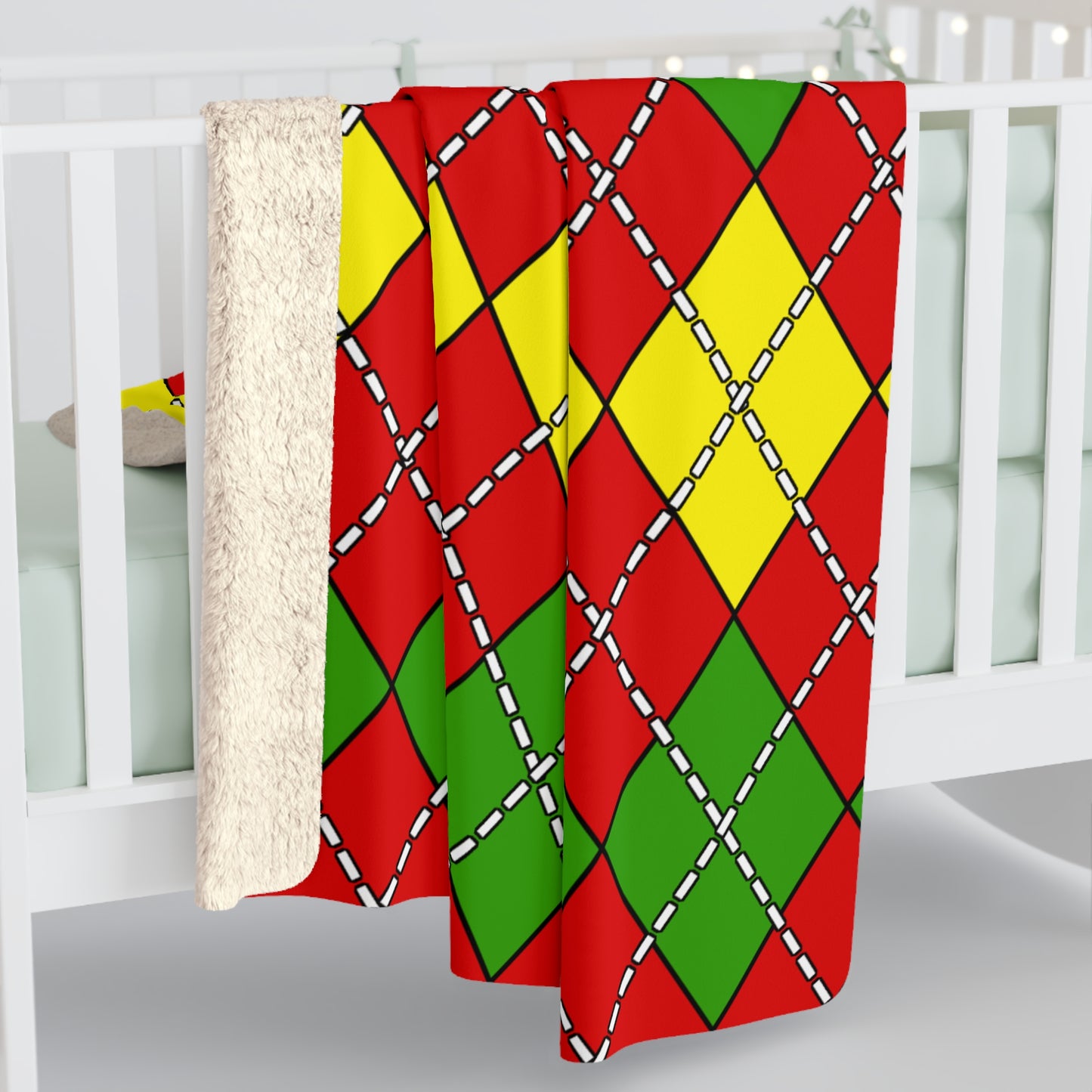 Burkina Faso Retro Argyle Blanket Throw