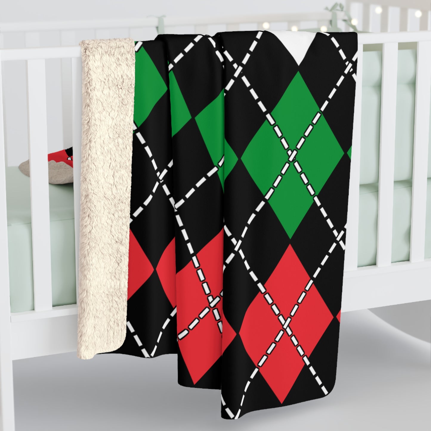 Palestine Retro Argyle Blanket Throw