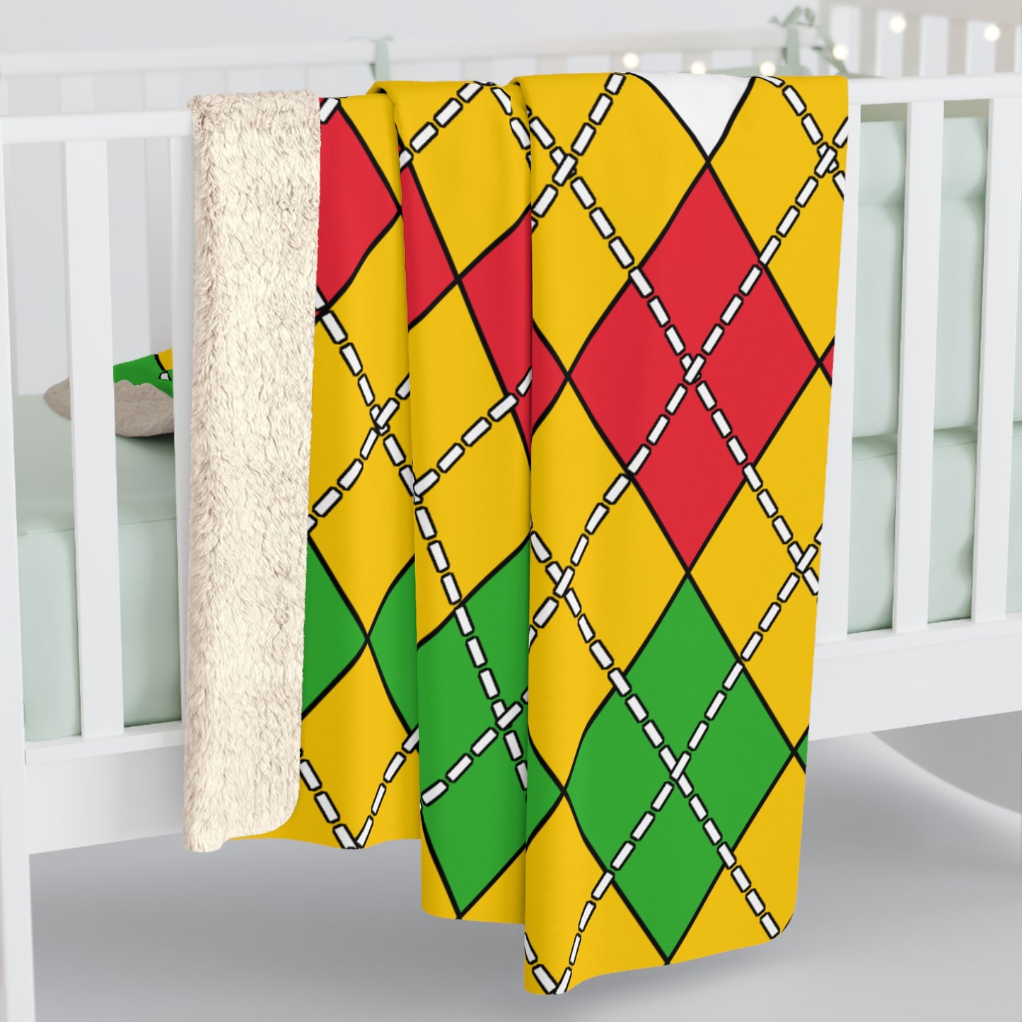 Myanmar Retro Argyle Blanket Throw