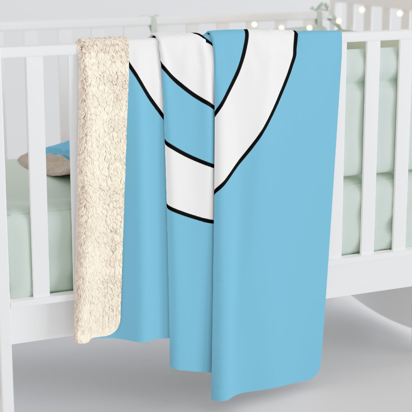 Sky Blue, White Retro Target Blanket Throw