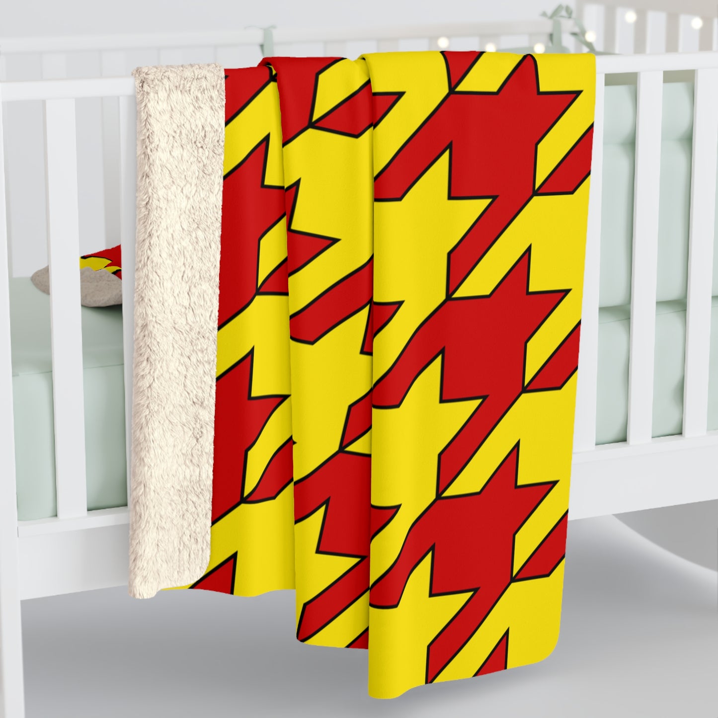 North Macedonia Retro Houndstooth Blanket Throw