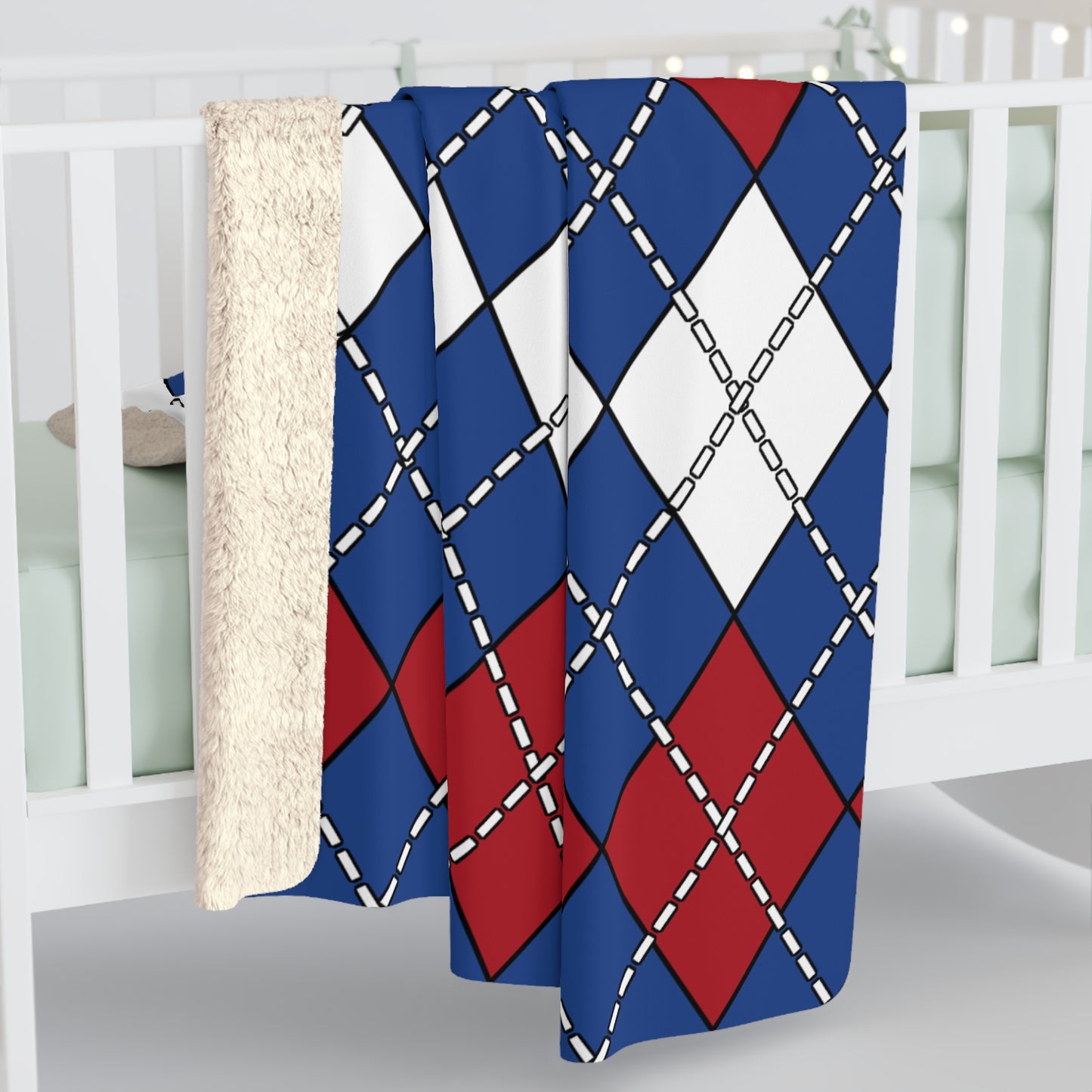 Caribbean Netherlands Retro Argyle Blanket Throw