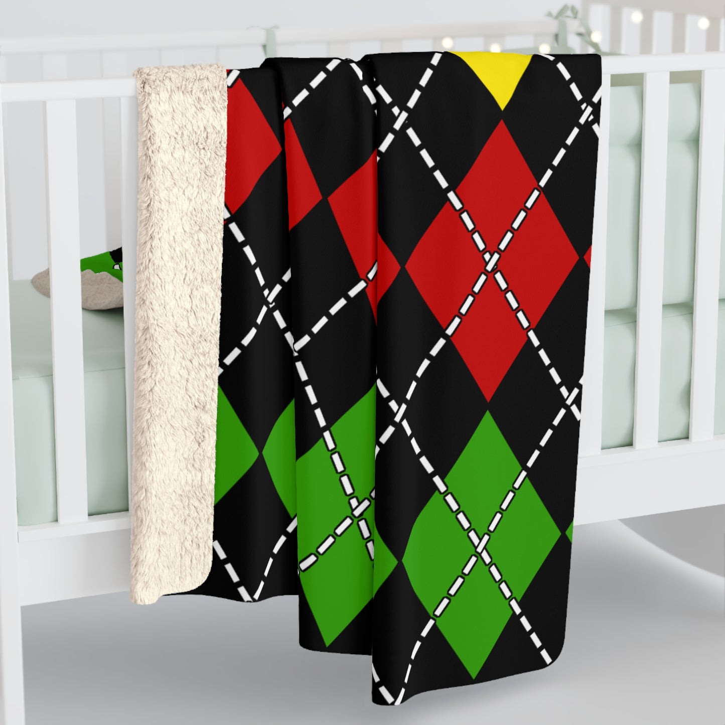Saint Kitts And Nevis Retro Argyle Blanket Throw