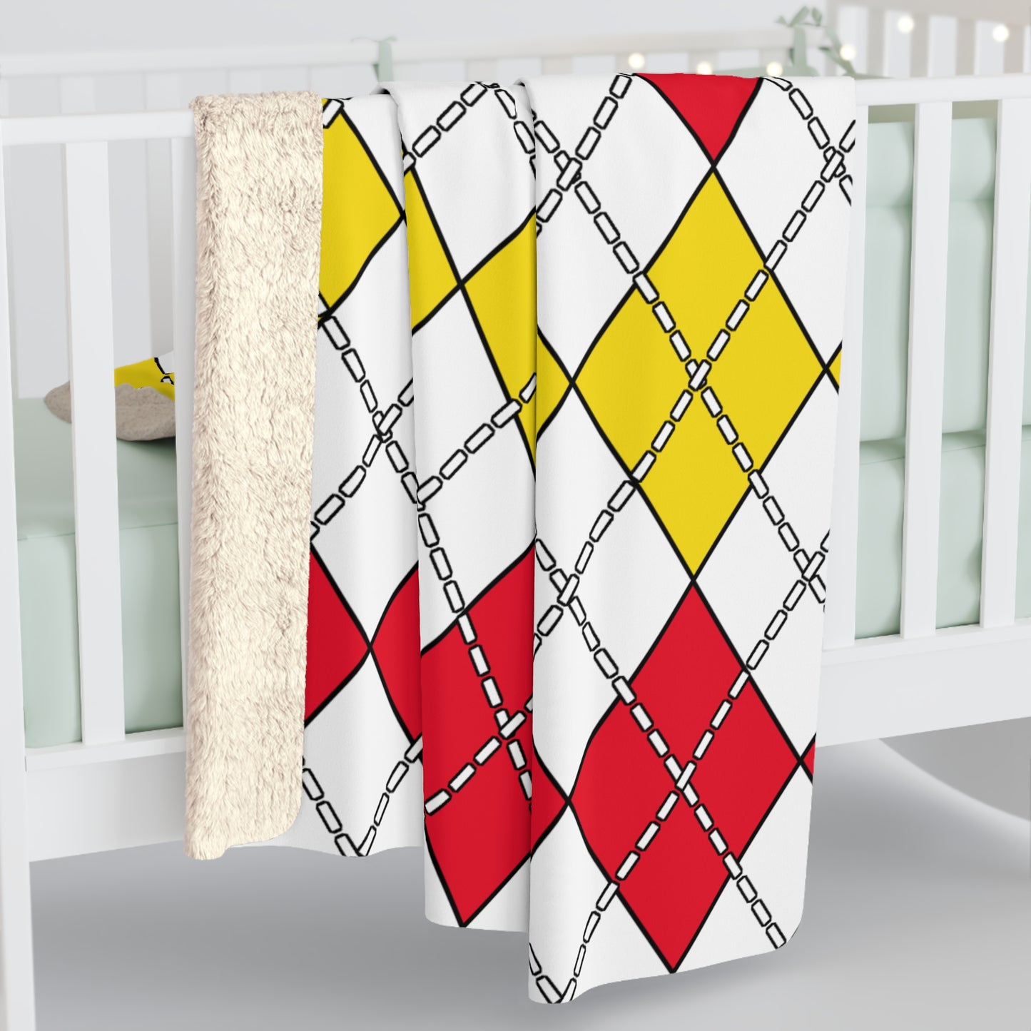 Guernsey Retro Argyle Blanket Throw