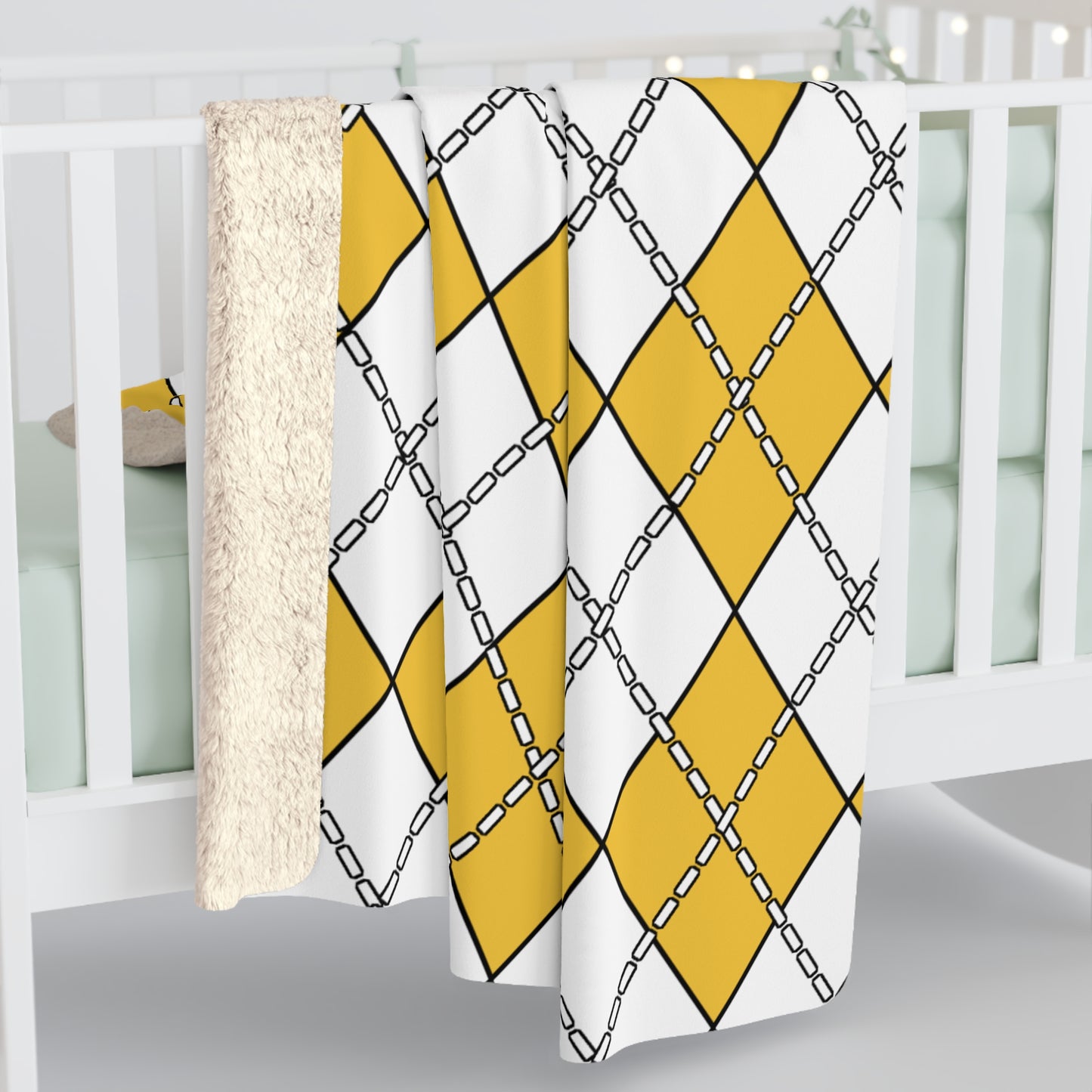 United States Virgin Islands Retro Argyle Blanket Throw