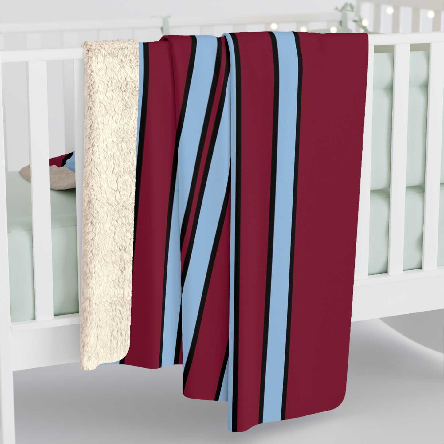 Claret, Blue Retro Stripe Blanket Throw