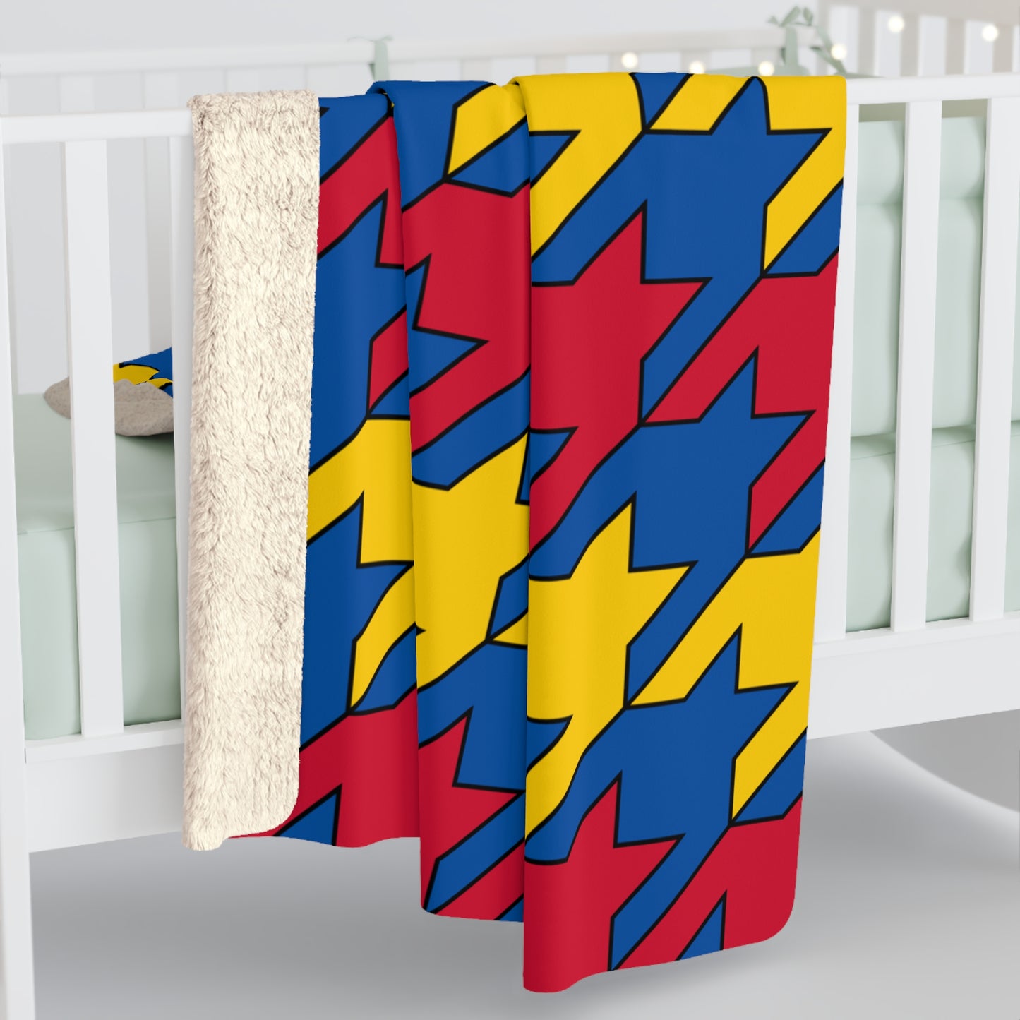 Aland Islands Retro Houndstooth Blanket Throw