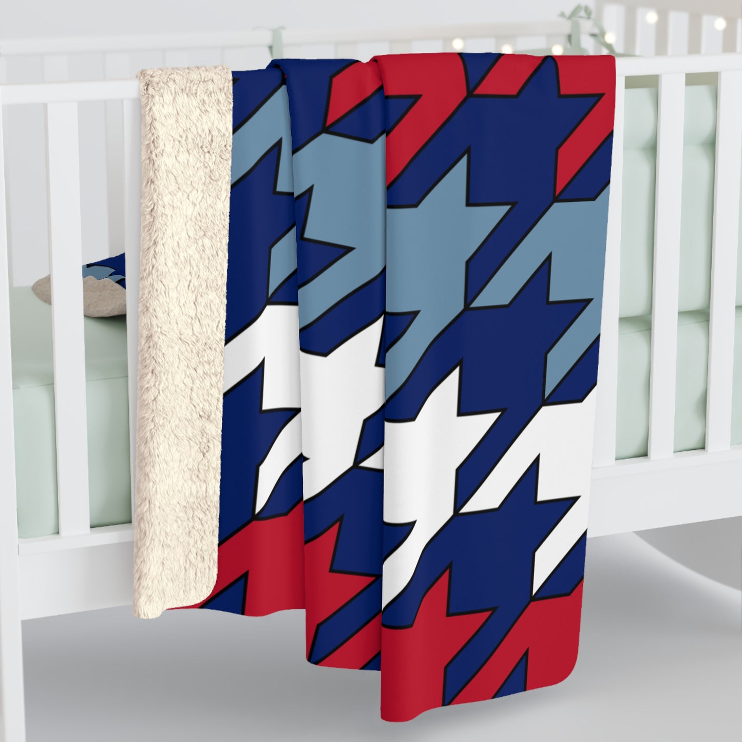 Falkland Islands Retro Houndstooth Blanket Throw