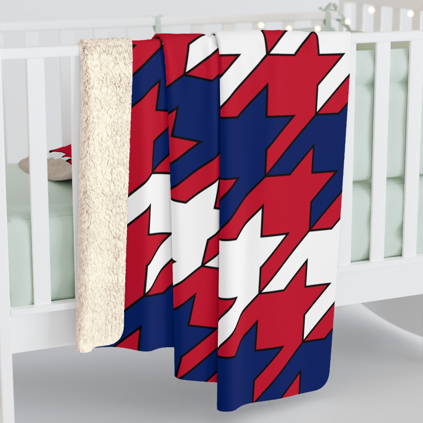 Saint Helena, Ascension And Tristan Da Cunha Retro Houndstooth Blanket Throw
