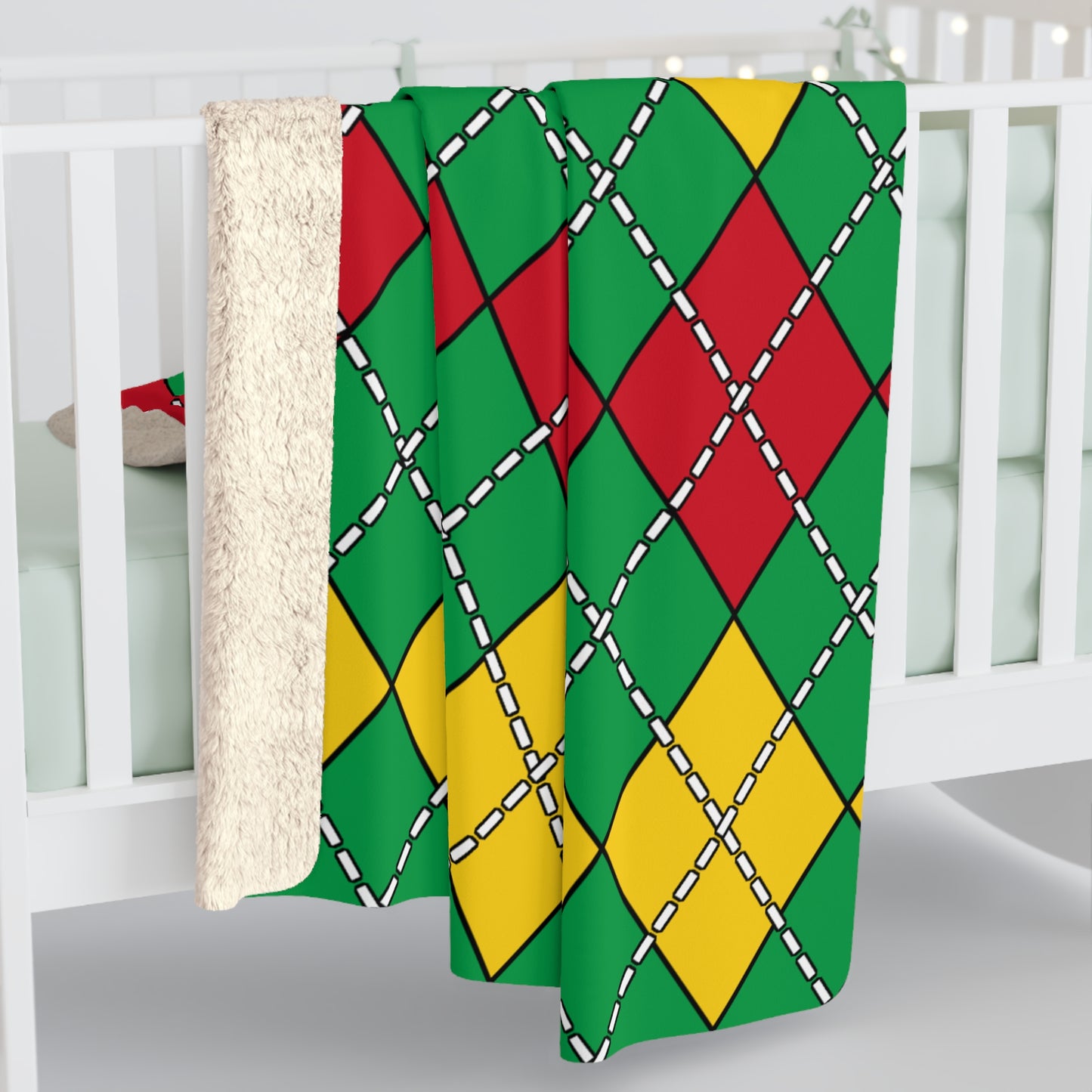 Guinea Bissau Retro Argyle Blanket Throw