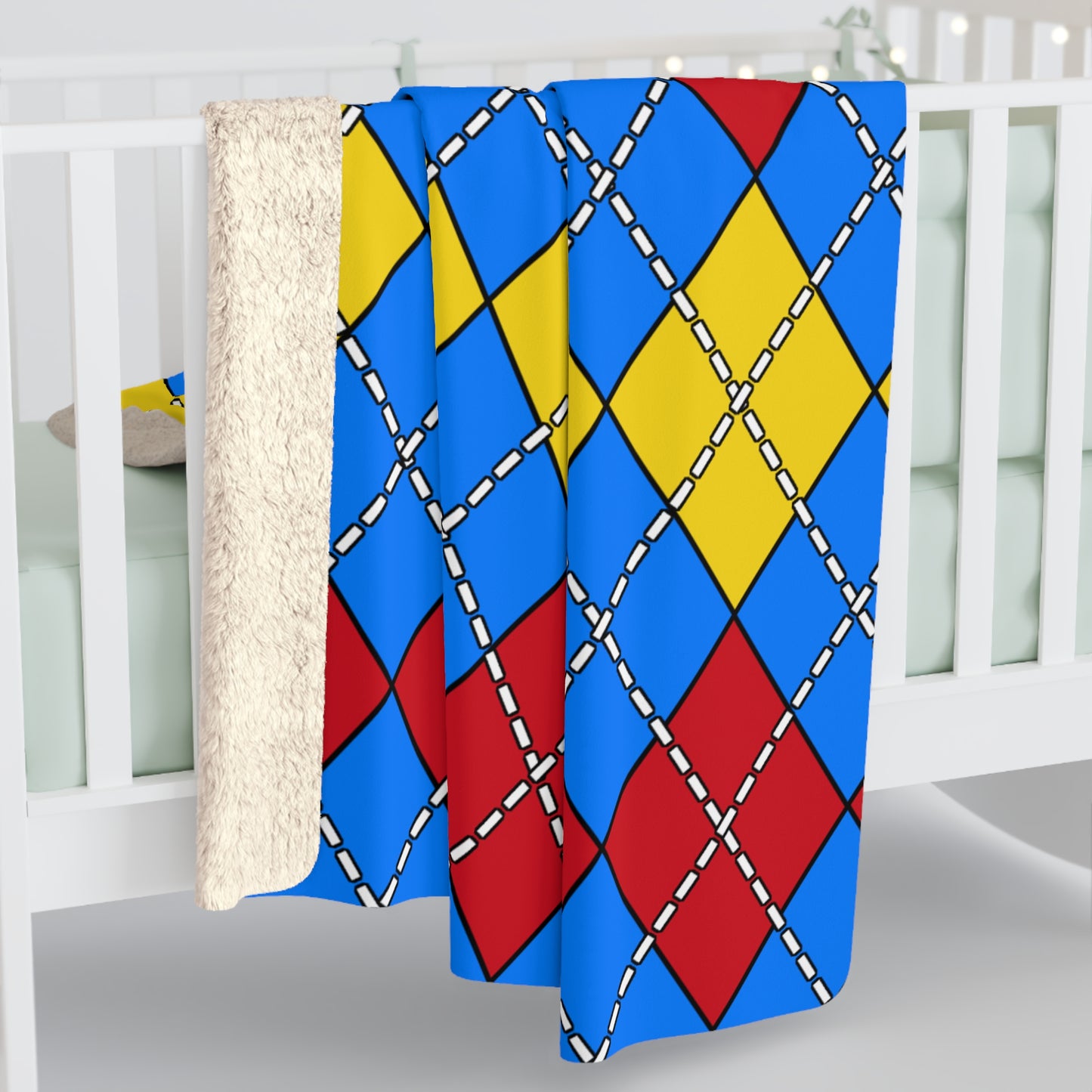 Democratic Republic of the Congo Retro Argyle Blanket Throw