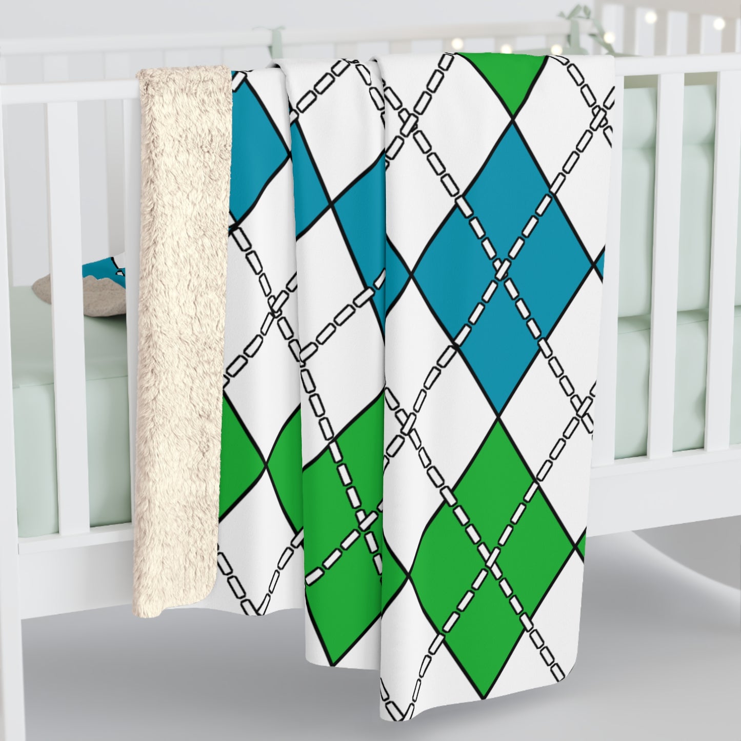 Uzbekistan Retro Argyle Blanket Throw