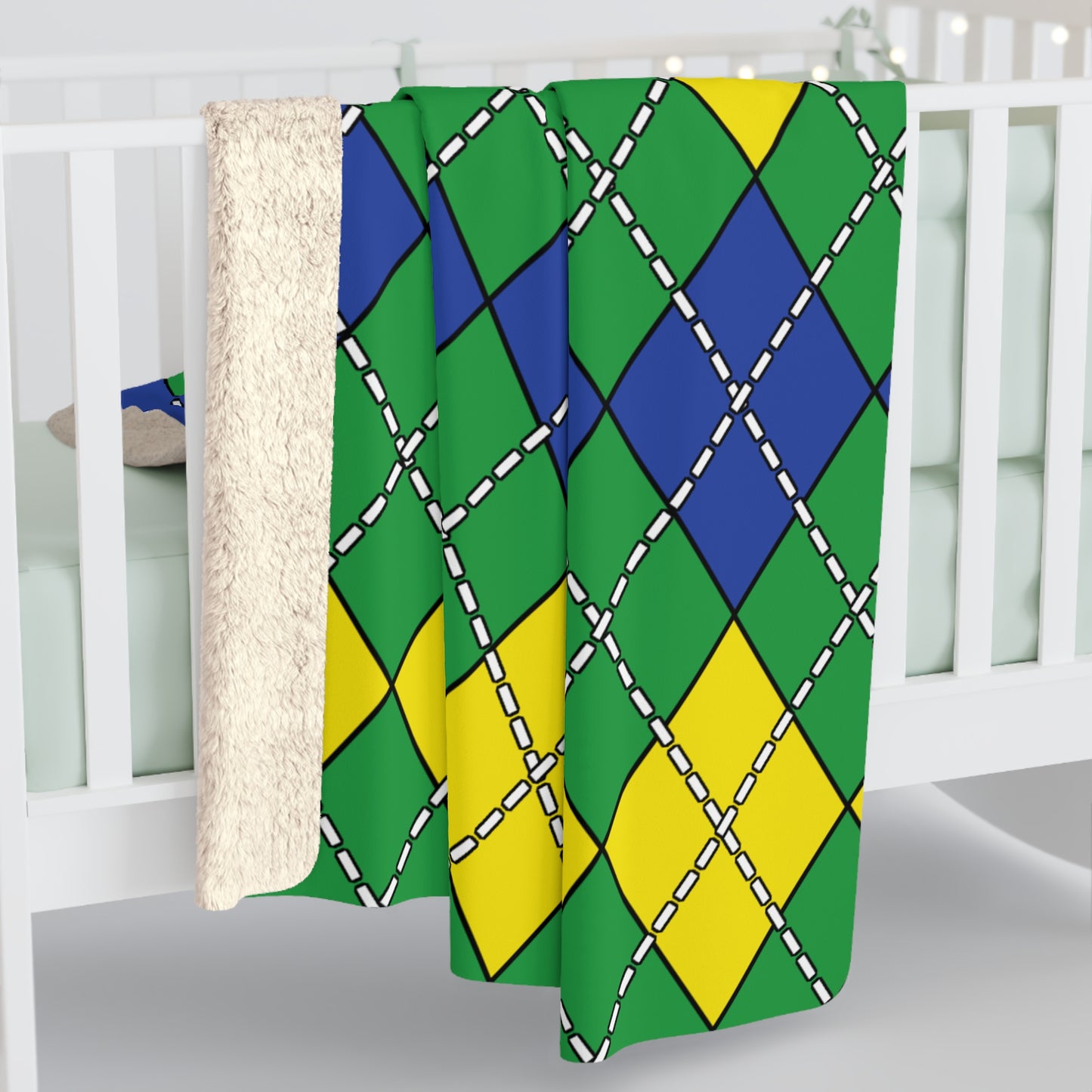 Brazil Retro Argyle Blanket Throw