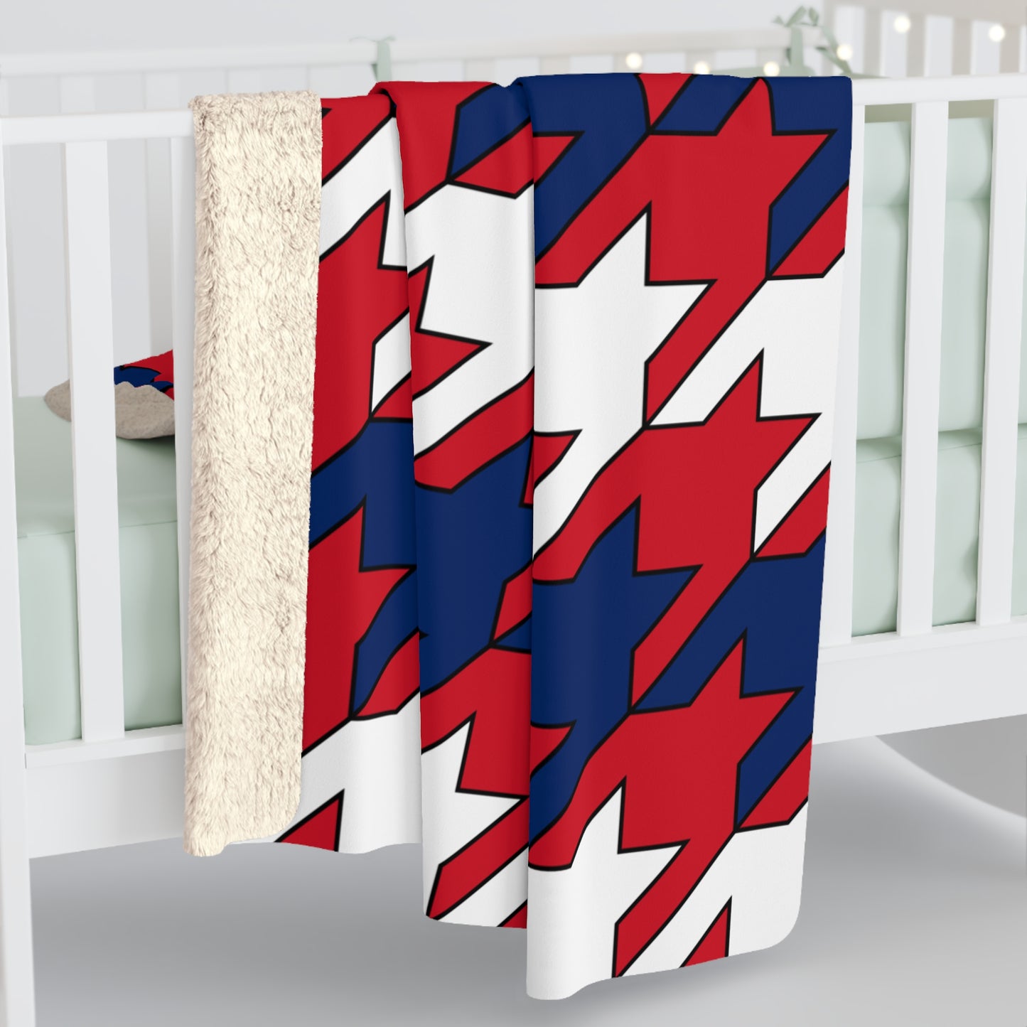 Lao Peoples Democratic Republic Retro Houndstooth Blanket Throw