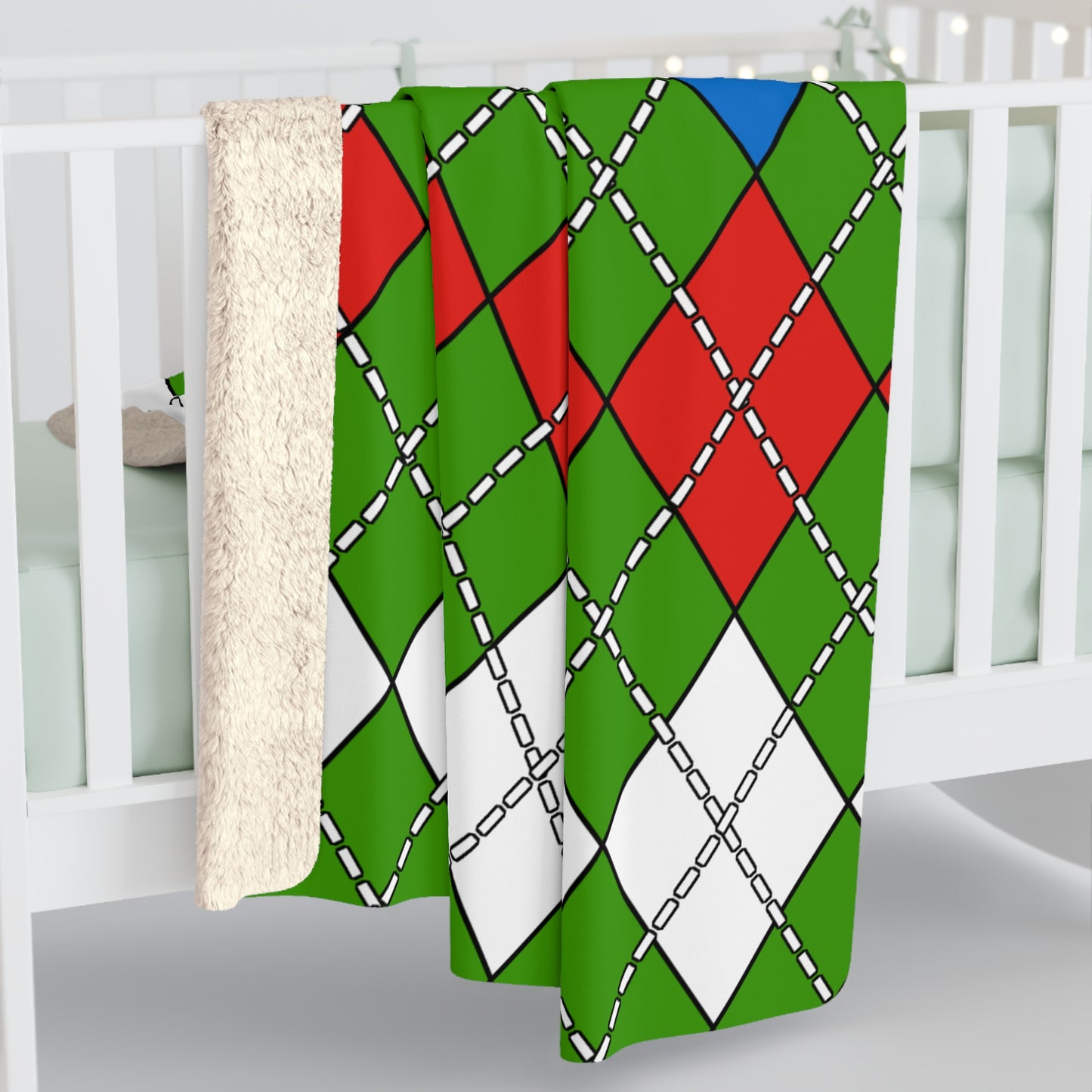 Equatorial Guinea Retro Argyle Blanket Throw