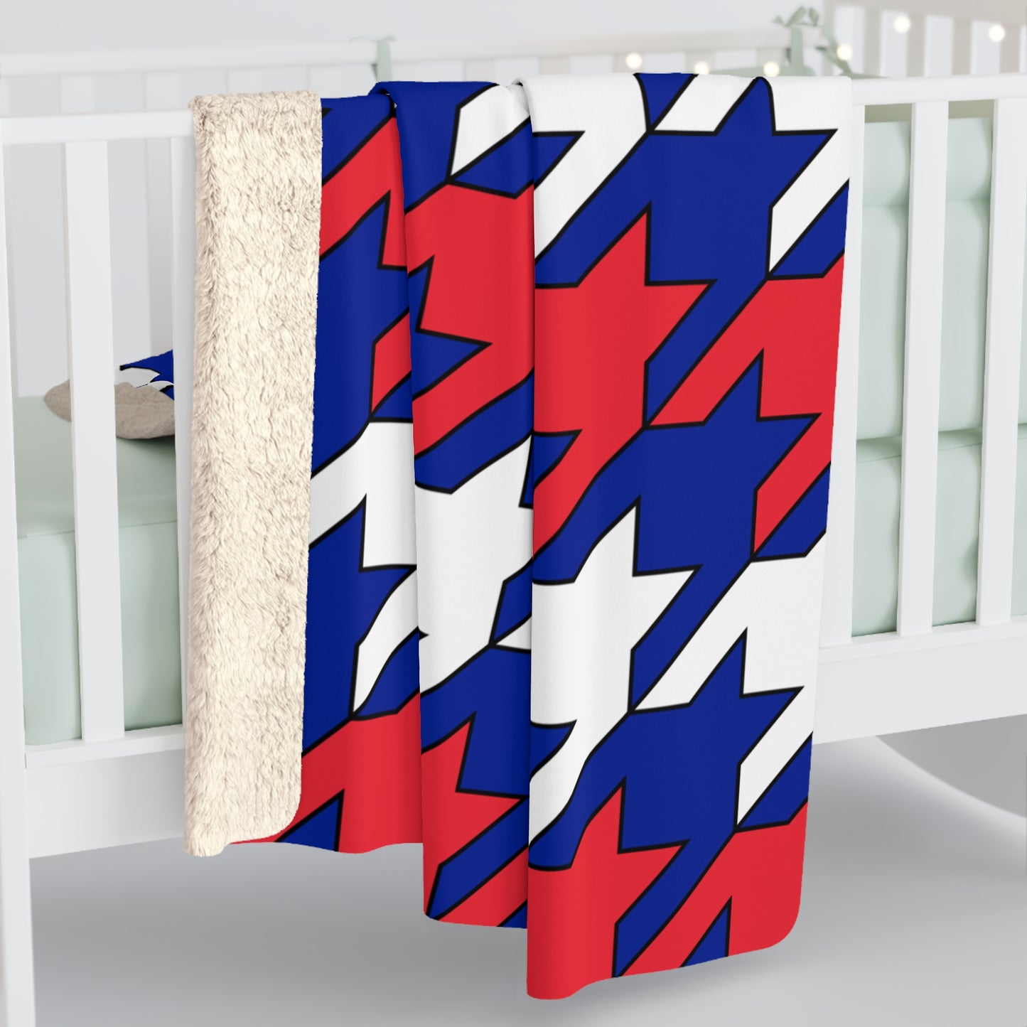 French Southern Territories Retro Houndstooth Blanket Throw