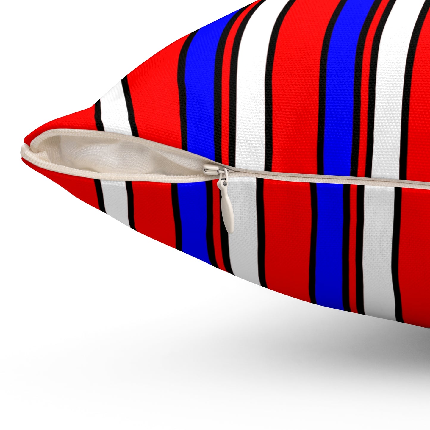Red, White, Blue Retro Stripes Cushion Pillow